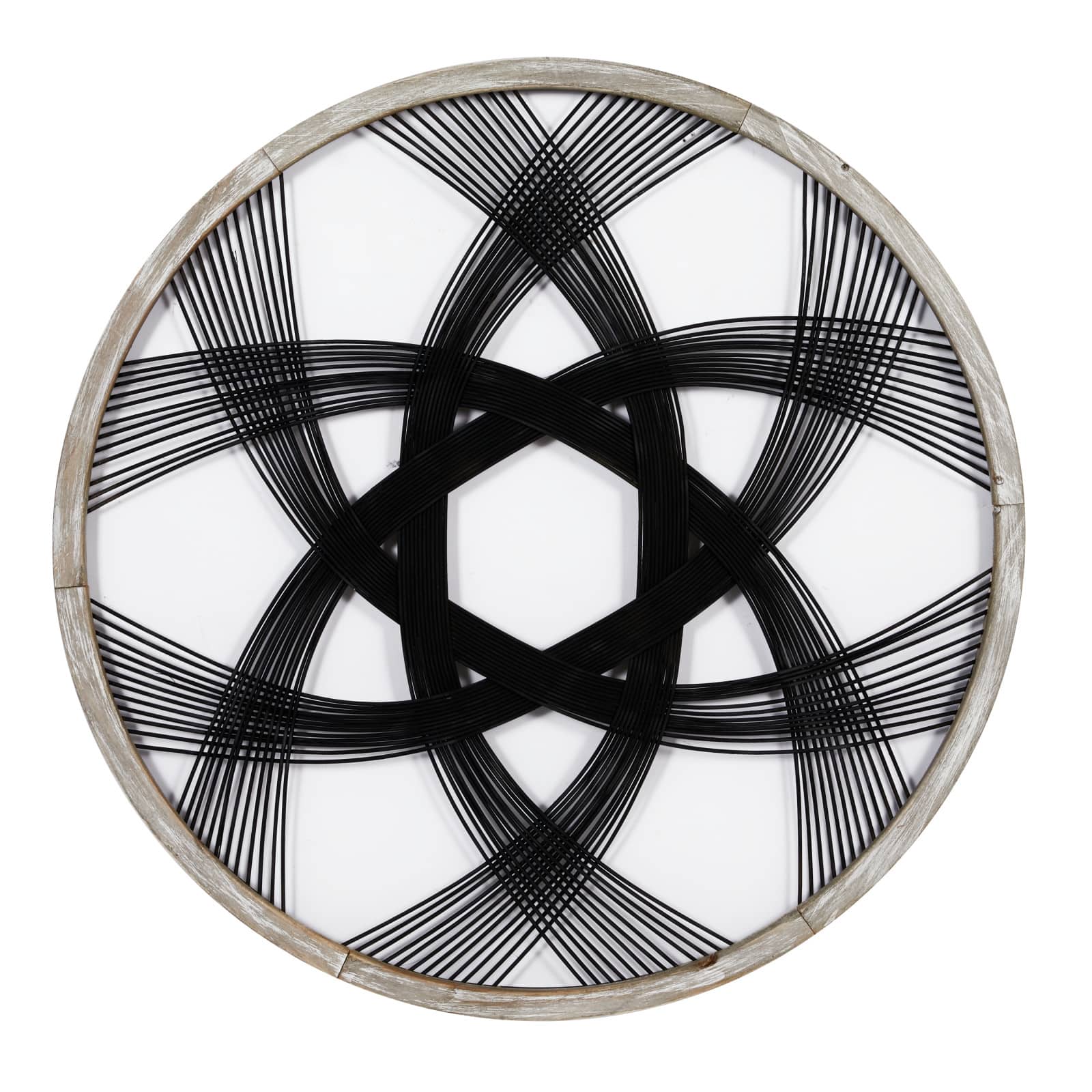 Black Wood Modern Wall Decor, 34" x 34" x 1"