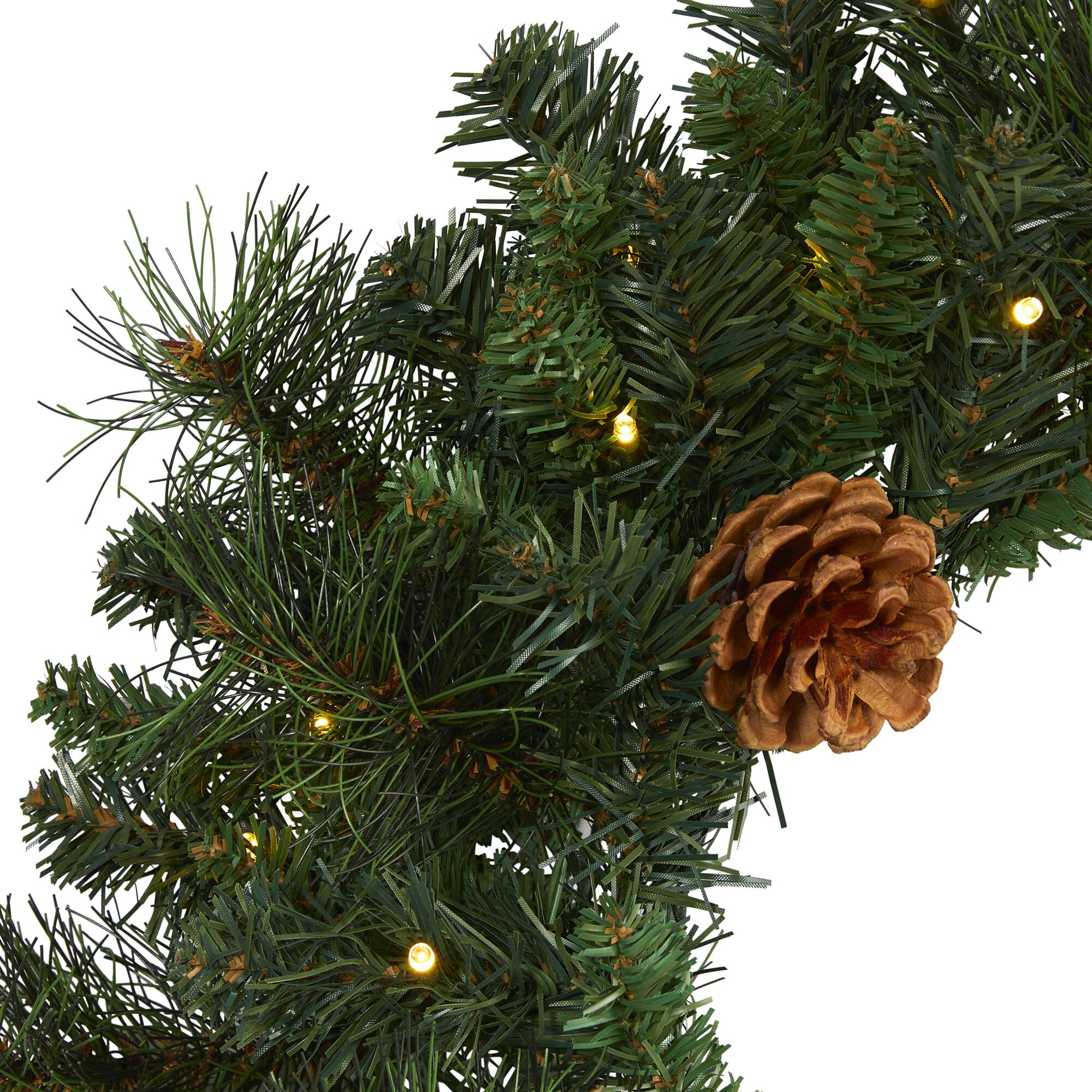 20" LED Pine & Pinecone Artificial Christmas Wreath