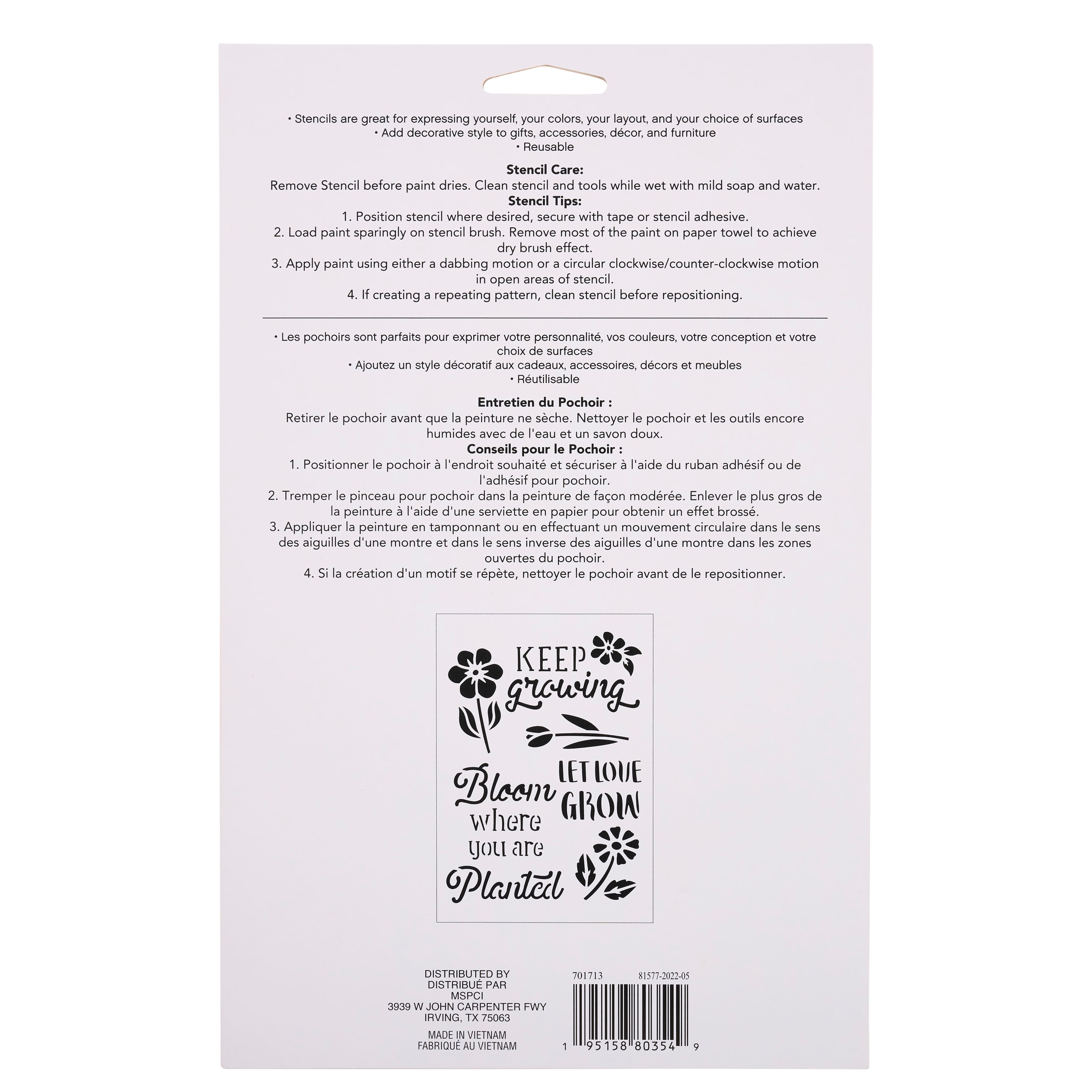 Floral Sentiments Stencils by Craft Smart®, 7" x 10"