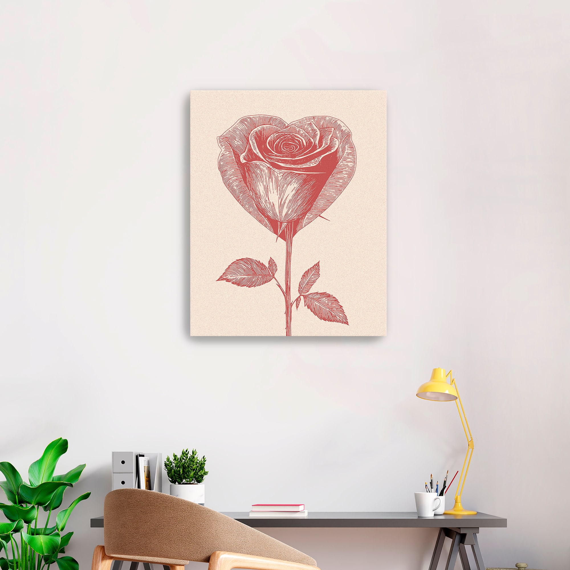 Heart Rose Canvas Giclée Art