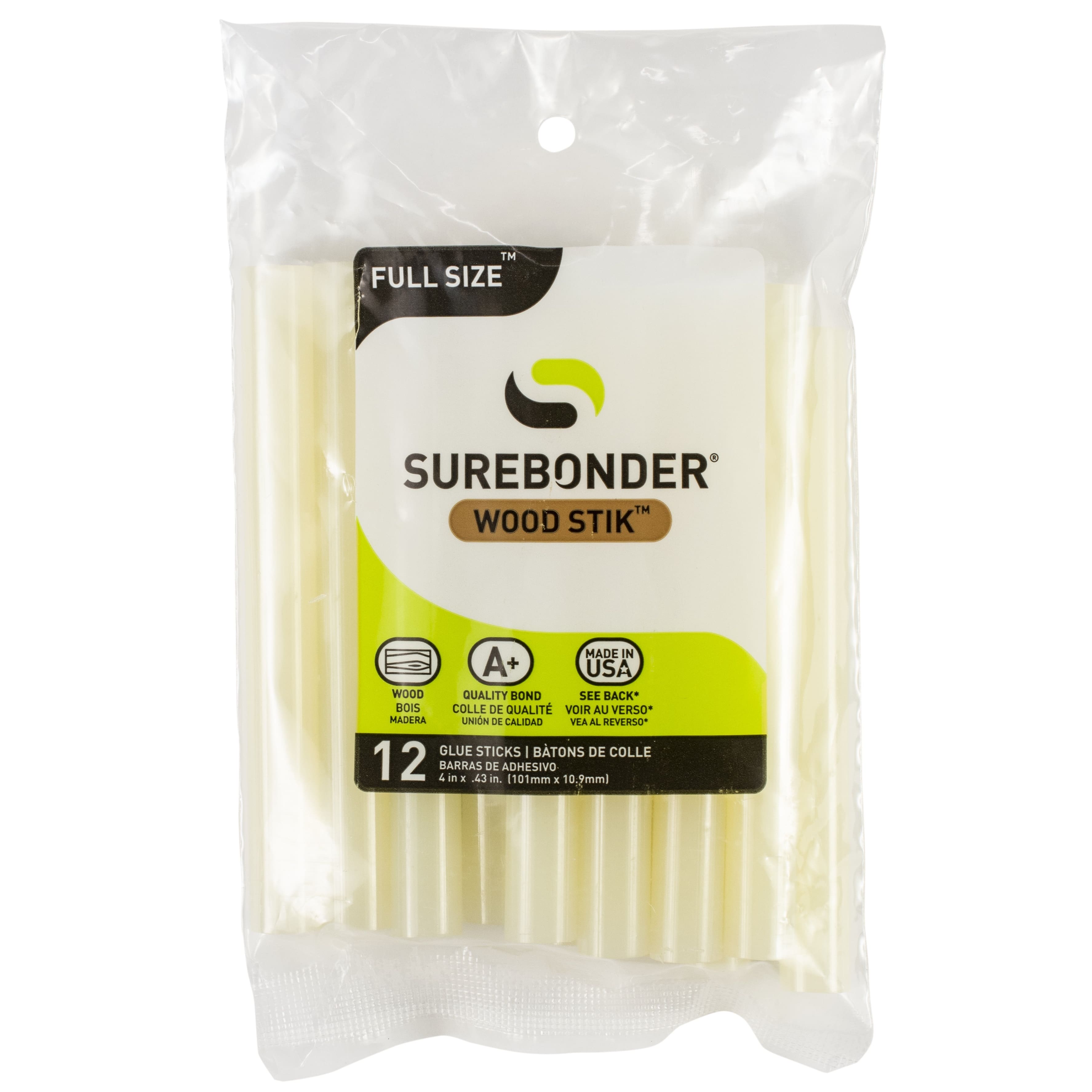 Surebonder® Wood Stik™ 4" All Temperature Glue Sticks, 12ct.
