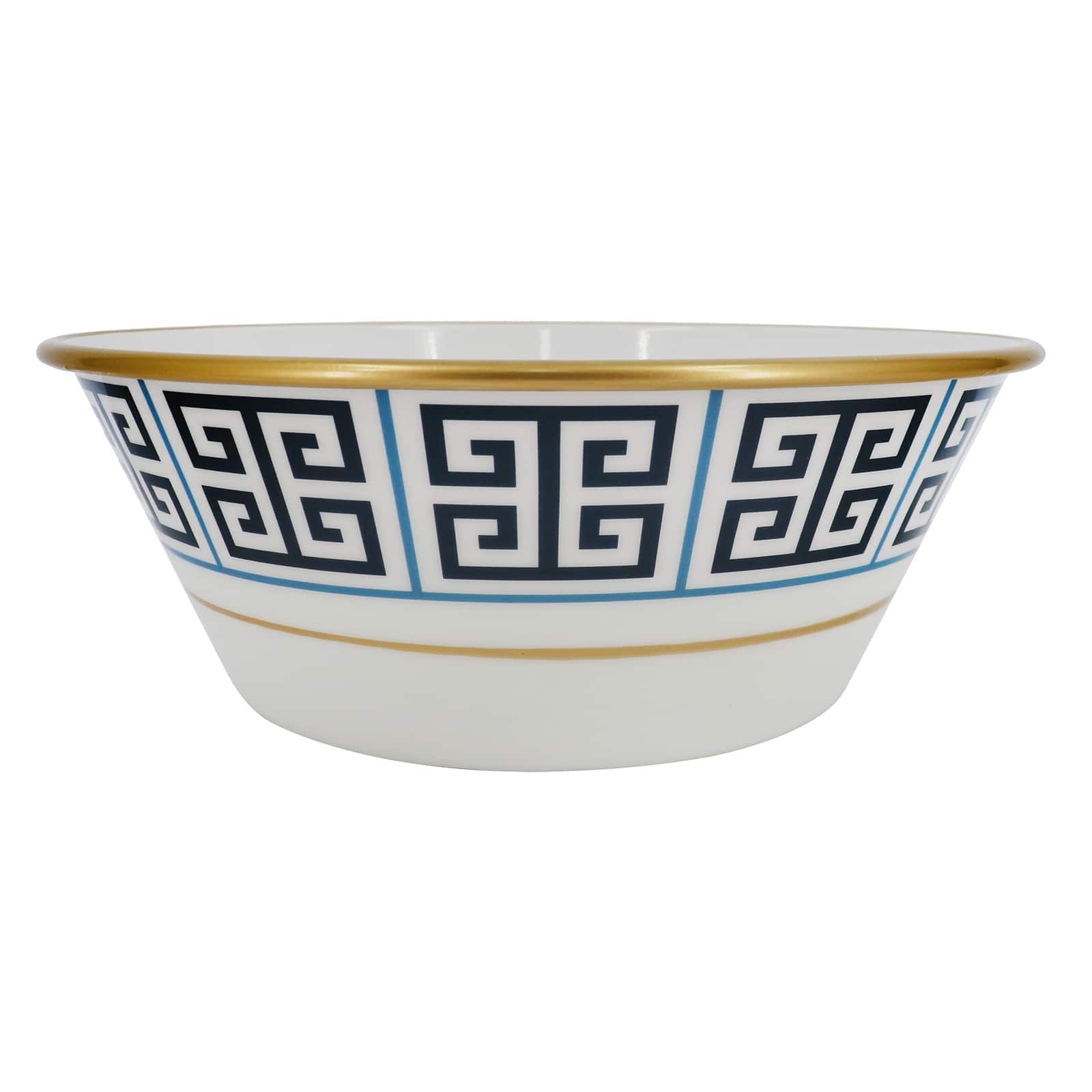 Jonathan Adler x Michaels Blue & White Greek Key Metal Bowl