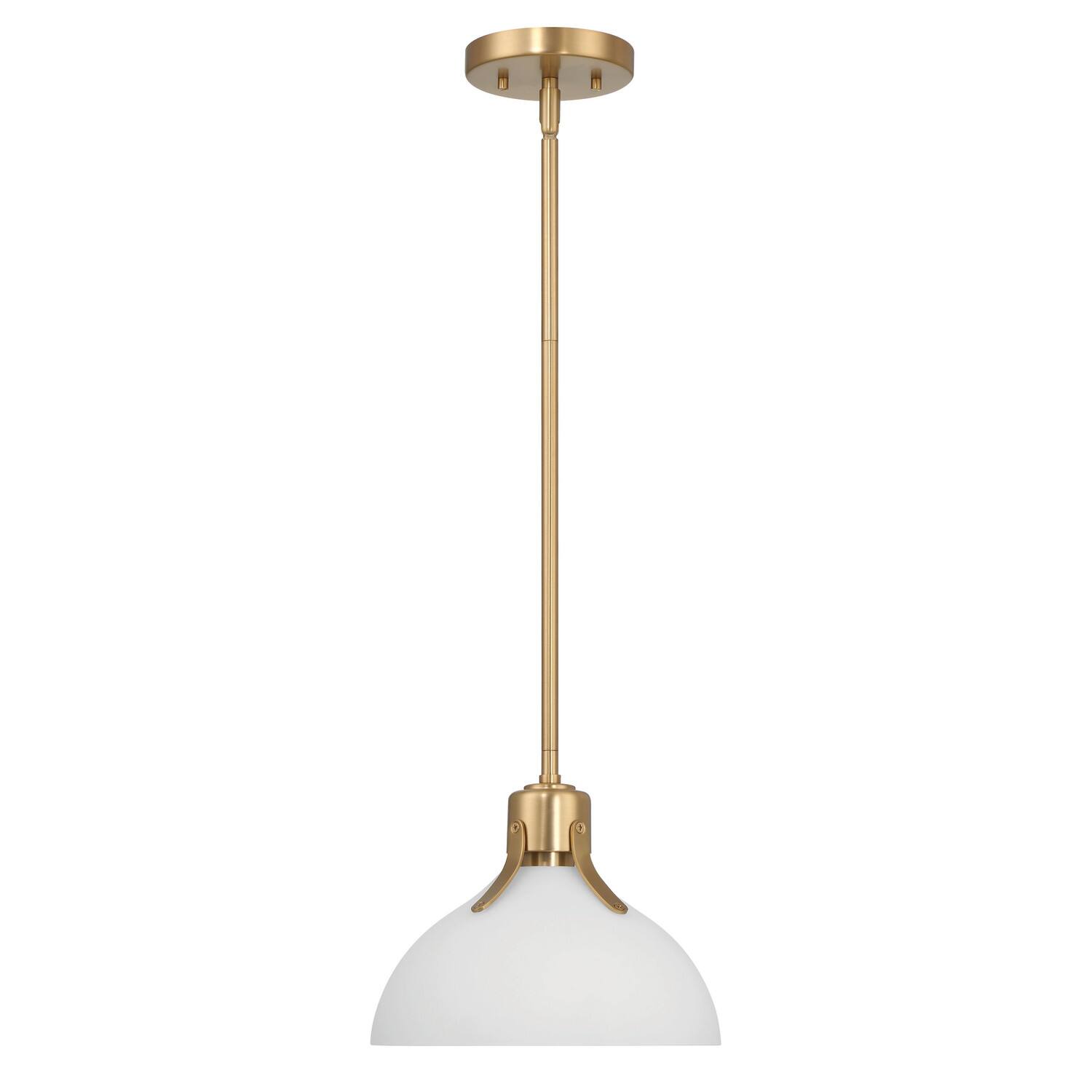 Hello Honey® Delano Gold & White Industrial Metal & Etched Glass Ceiling Light