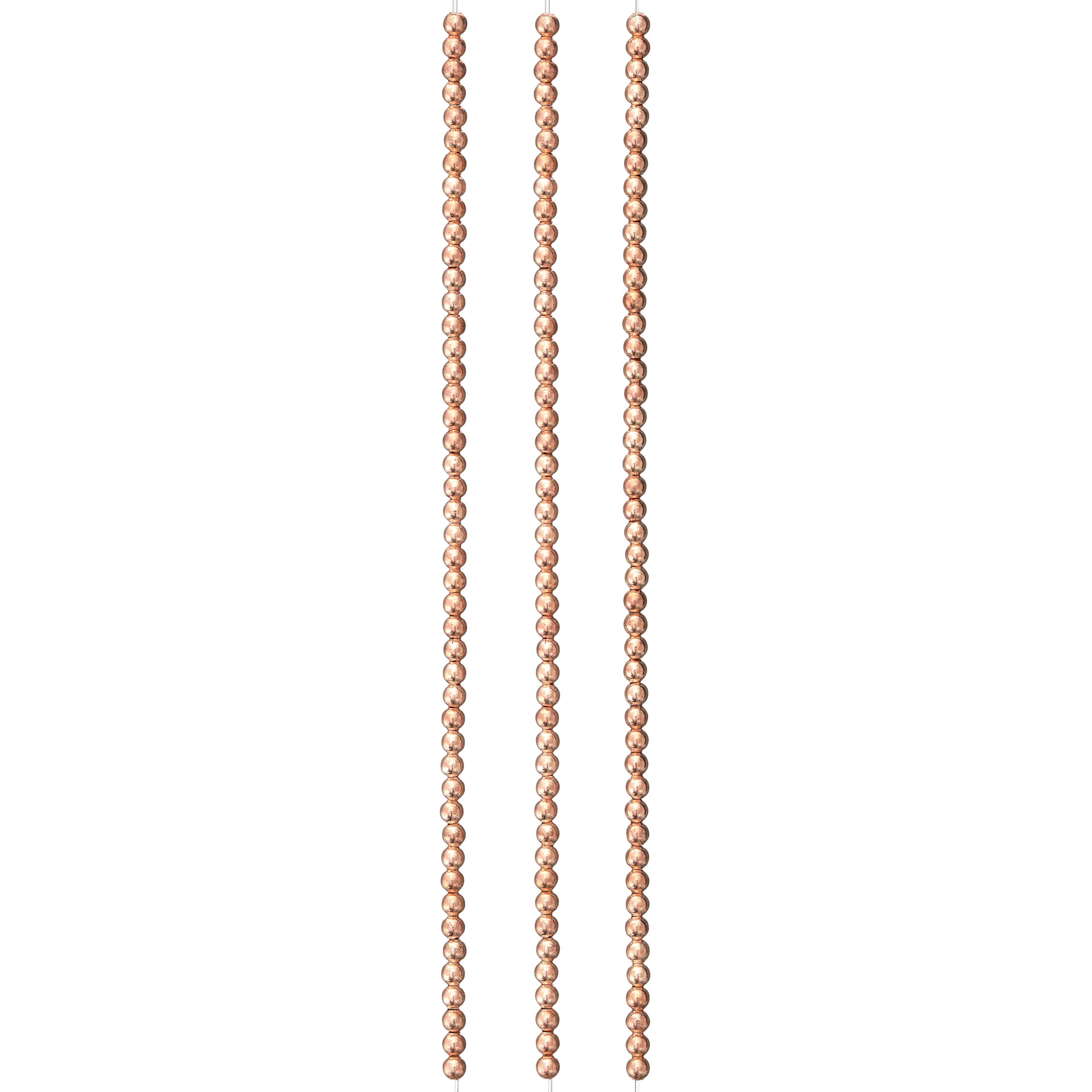 Rose Gold Copper Small Round Beads, 3mm by Bead Landing™
