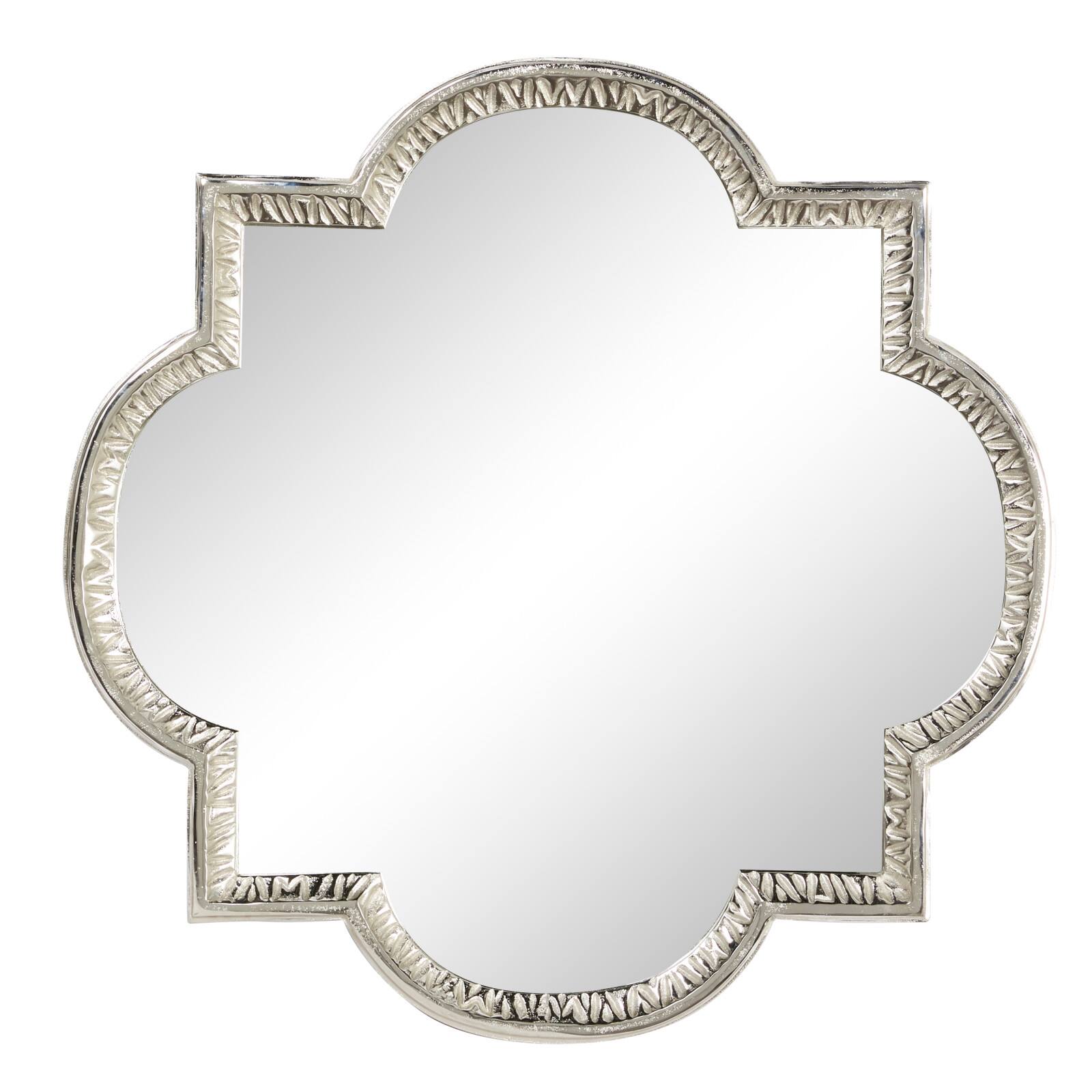 Gray Glam Aluminum Wall Mirror, 40" x 40"
