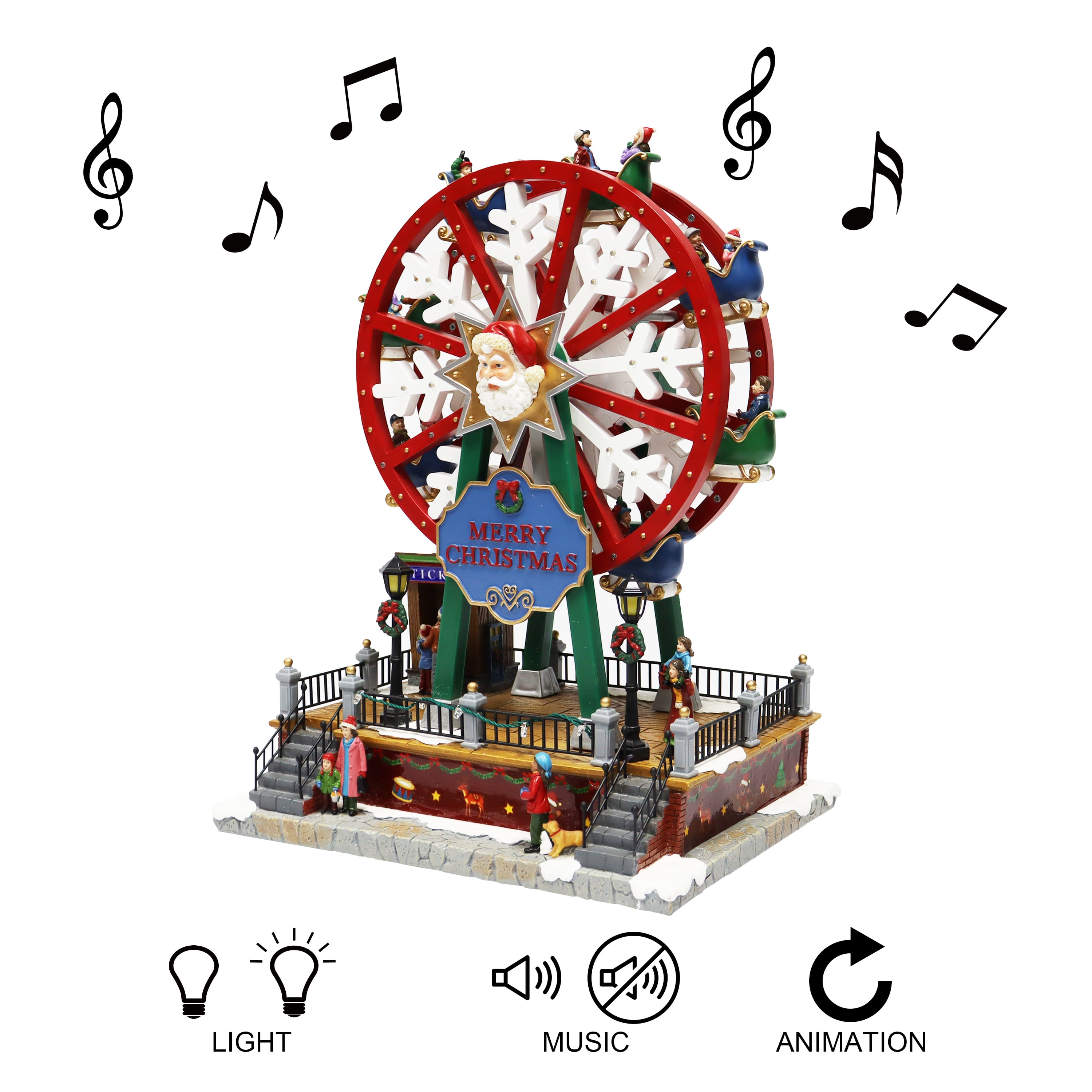 Moments in Time 14.8” Animated Carnival Ferris Wheel Décor