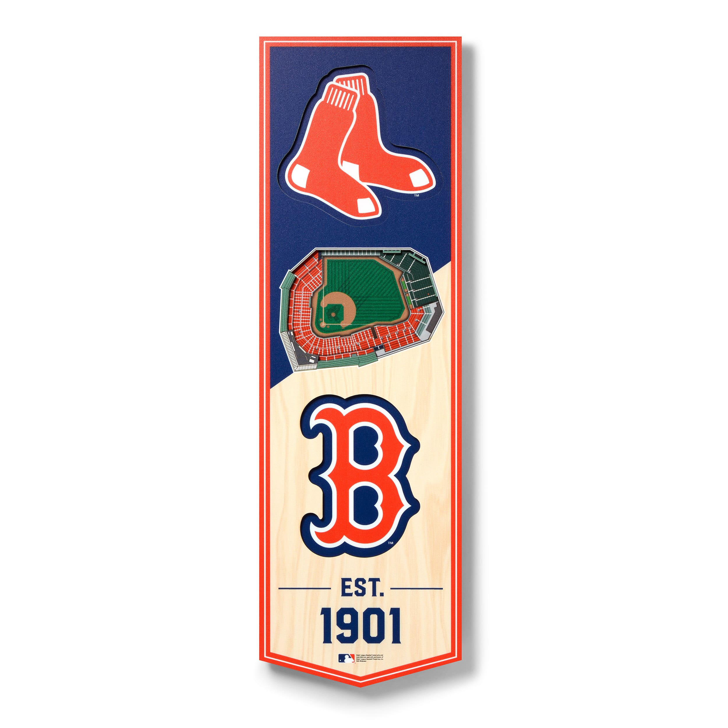 You the Fan Officially Licensed MLB 6" x 19" 3D Stadium Banner - Boston Red Sox