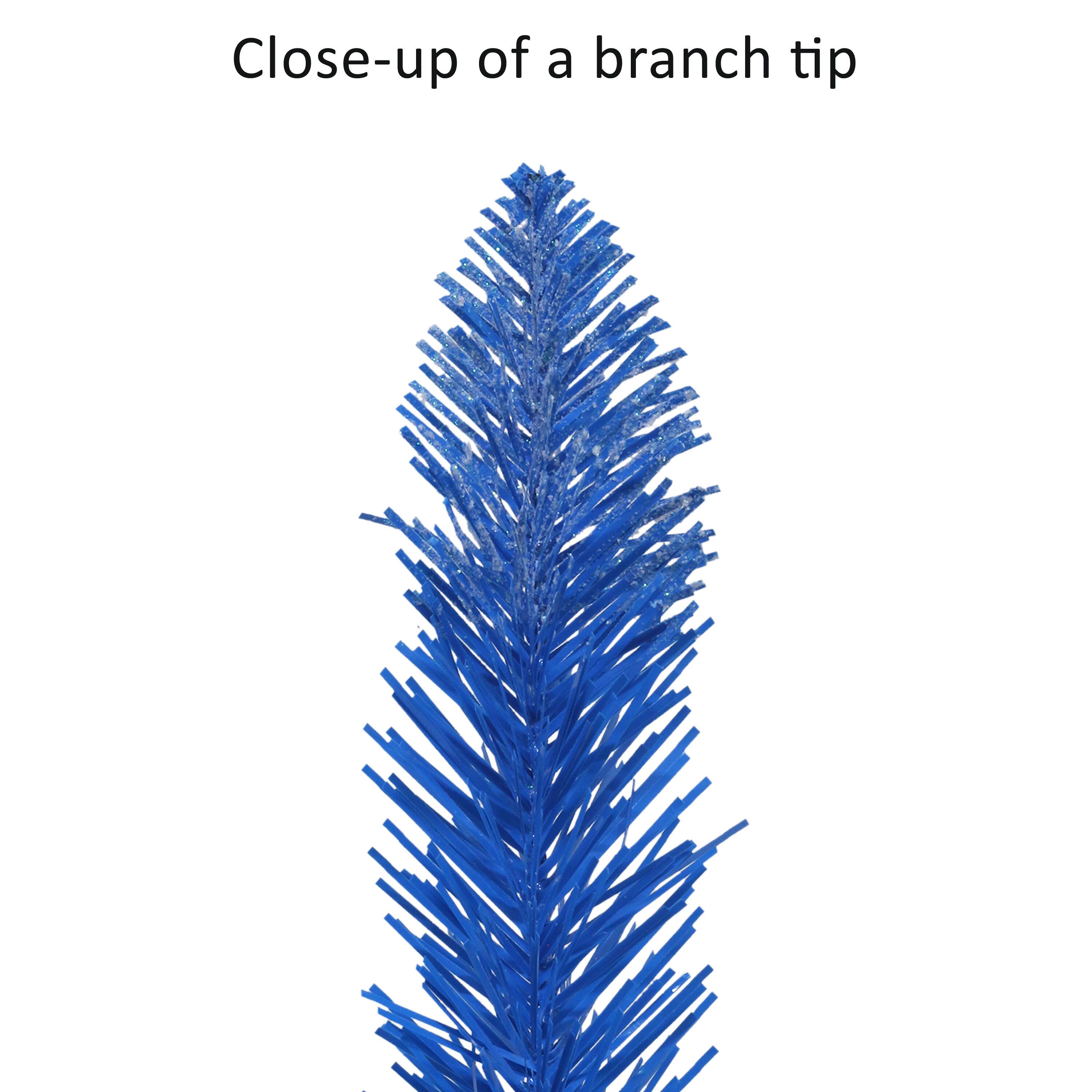 4ft. Pre-Lit Blue Artificial Alpine Pencil Tree, Clear Lights