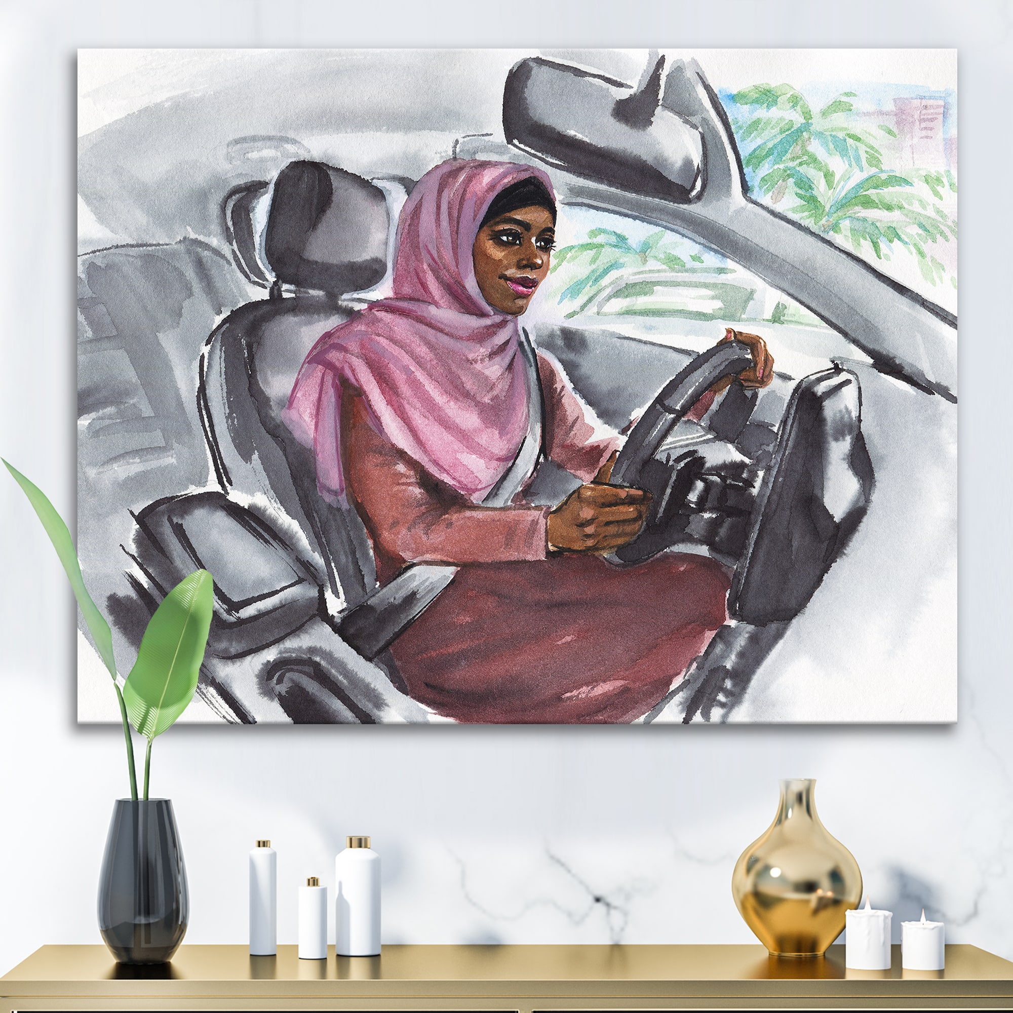 Designart - Arabian Woman Driving A Car III