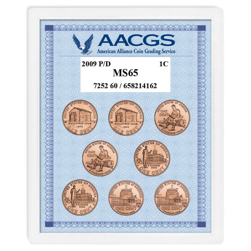 2009P & D Lincoln Bicentennial Pennies Graded MS65
