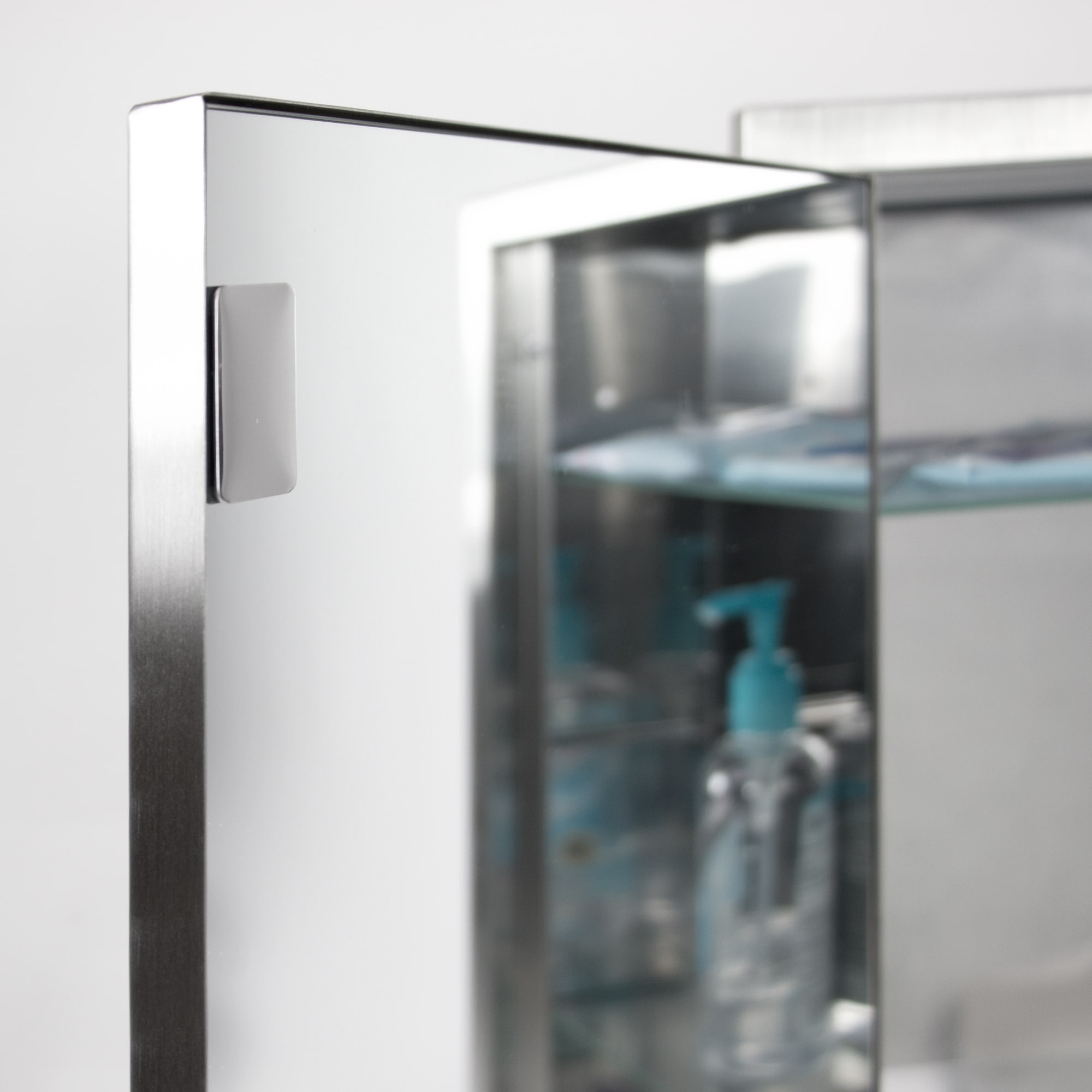Head West Brushed Nickel Stainless Steel Recessed Mirrored Medicine Cabinet