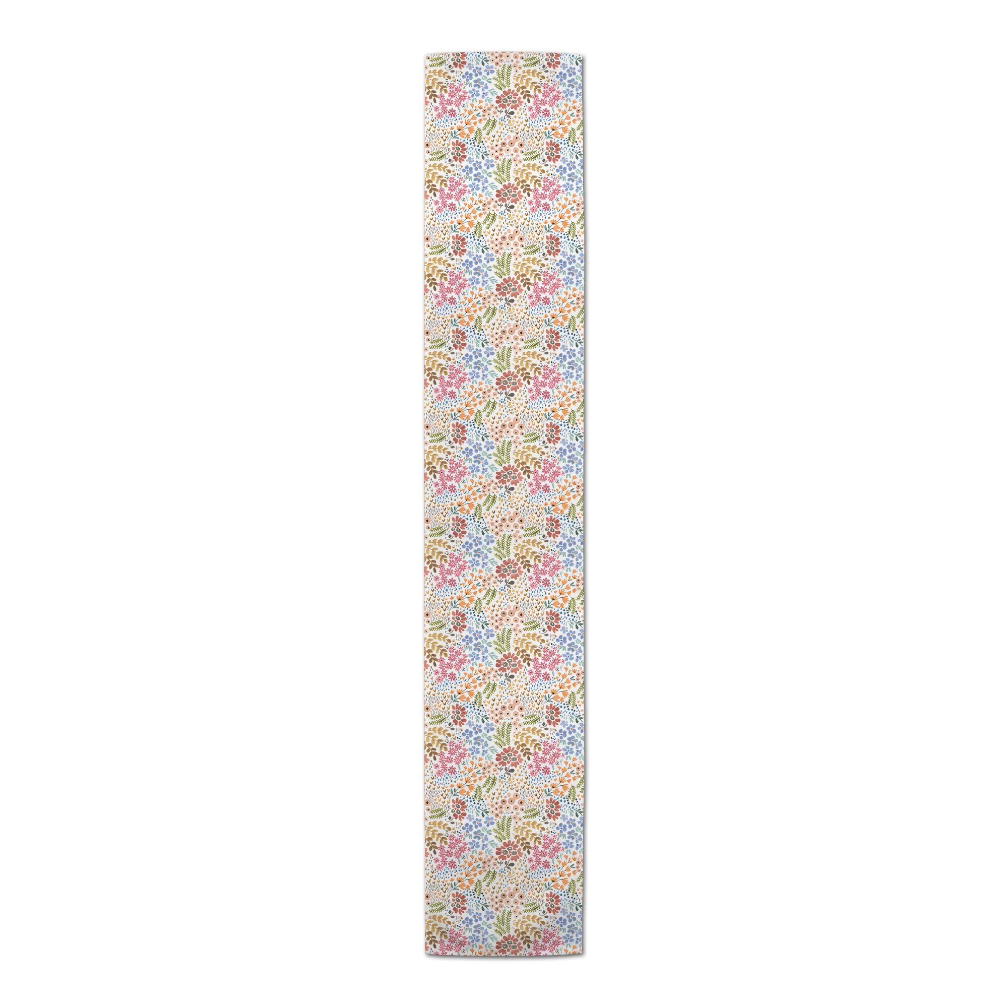 72" Wild Flower Floral Cotton Twill Table Runner