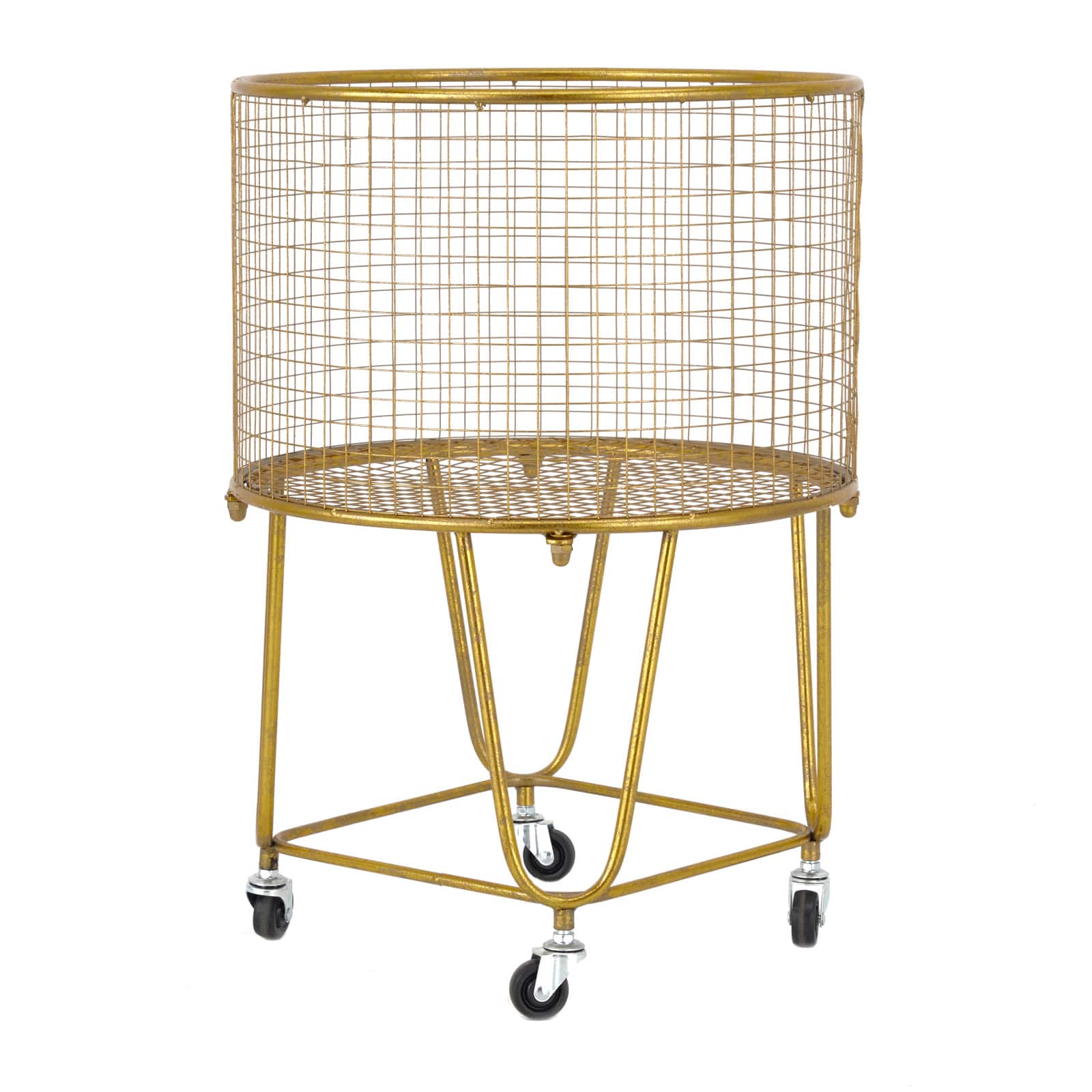 24" Gold Iron Glam Storage Cart