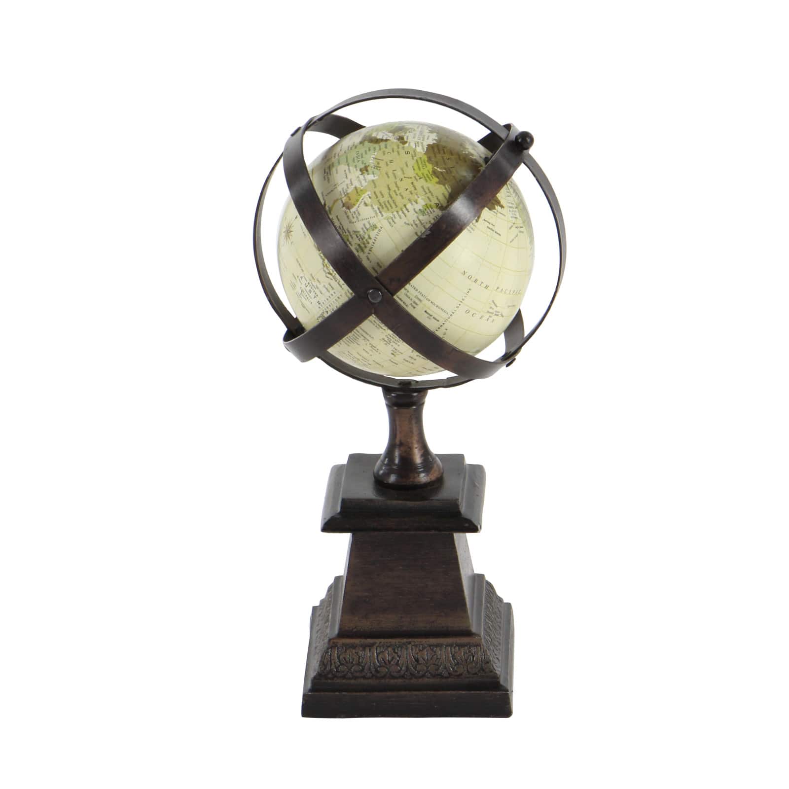12" Brown Aluminum Industrial Globe