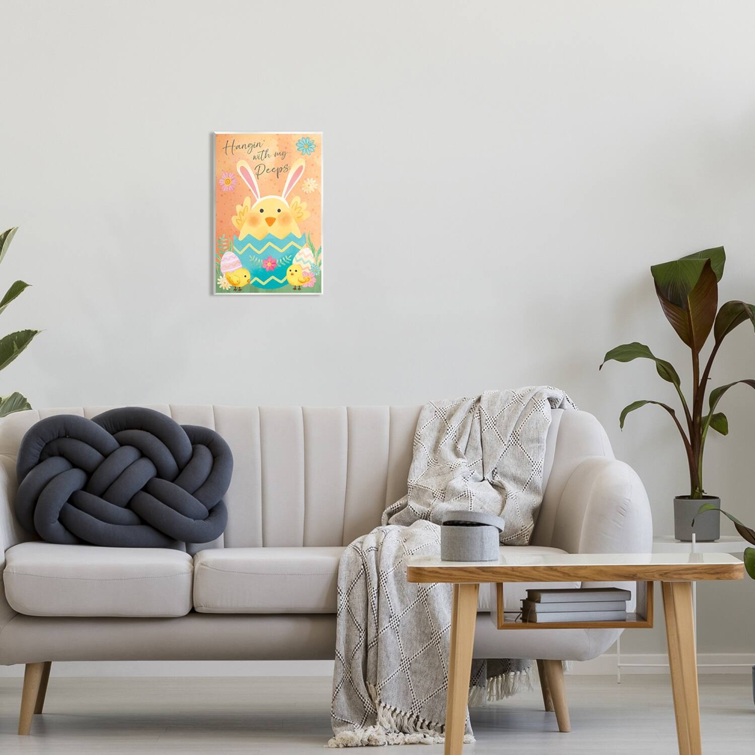 Stupell Industries Hangin' With My Peeps Easter Egg Chicks Wall Plaque Art