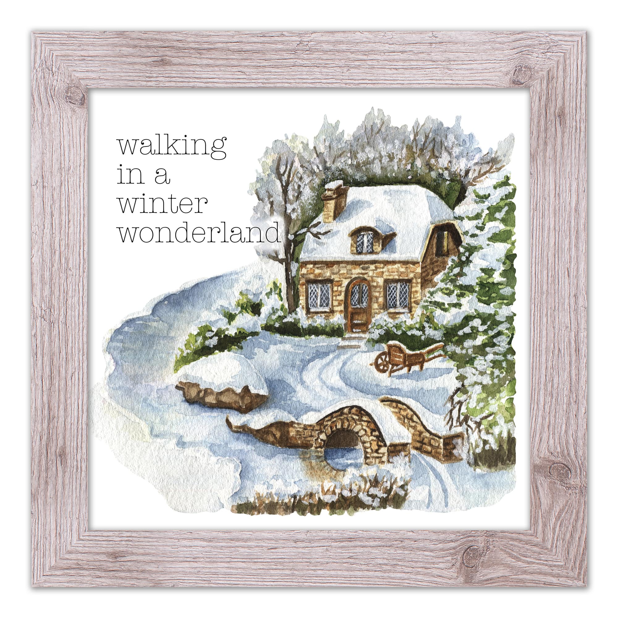 Walking in a Winter Wonderland Western White Framed Print