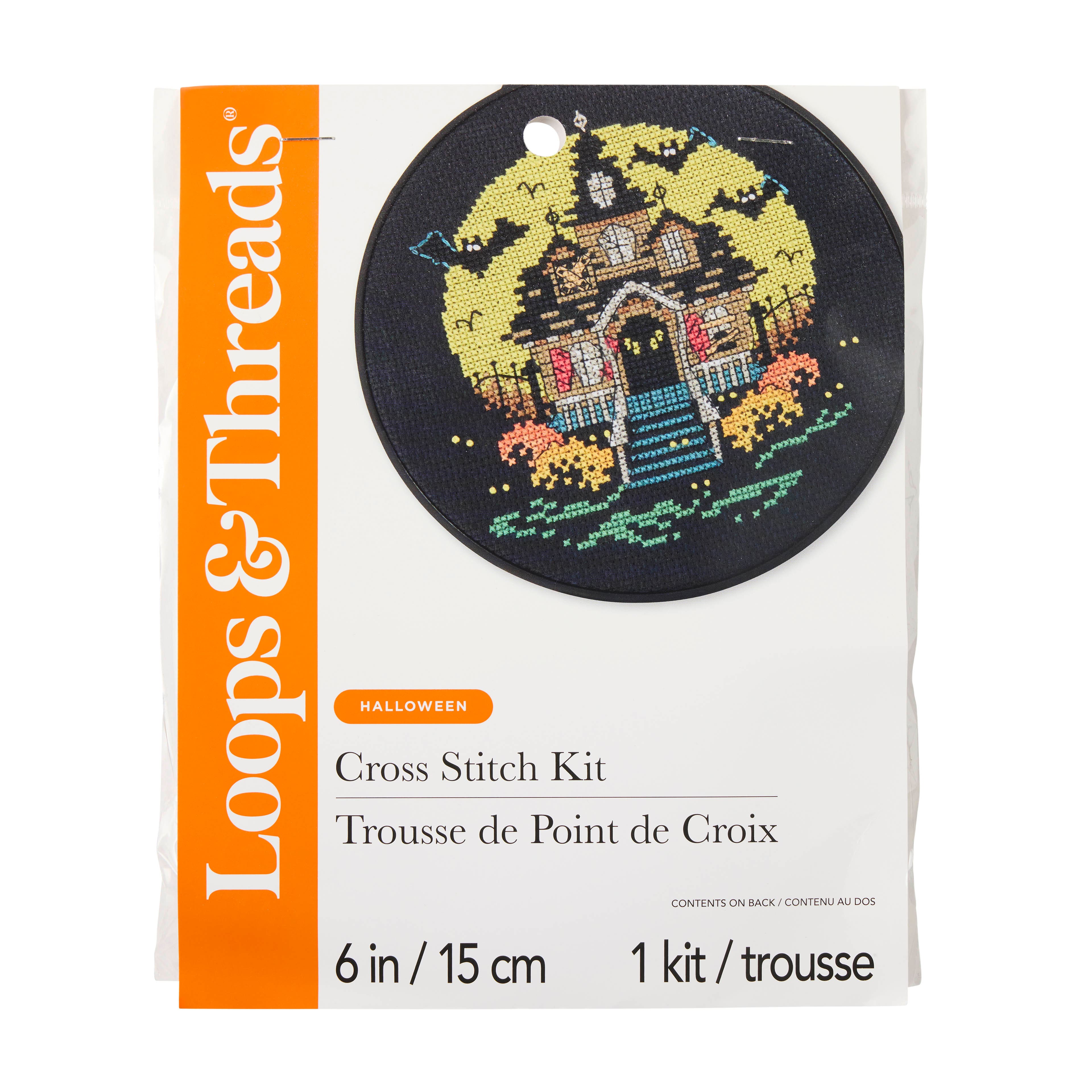 6" Haunted House Halloween Counted Cross Stitch Kit by Loops & Threads®