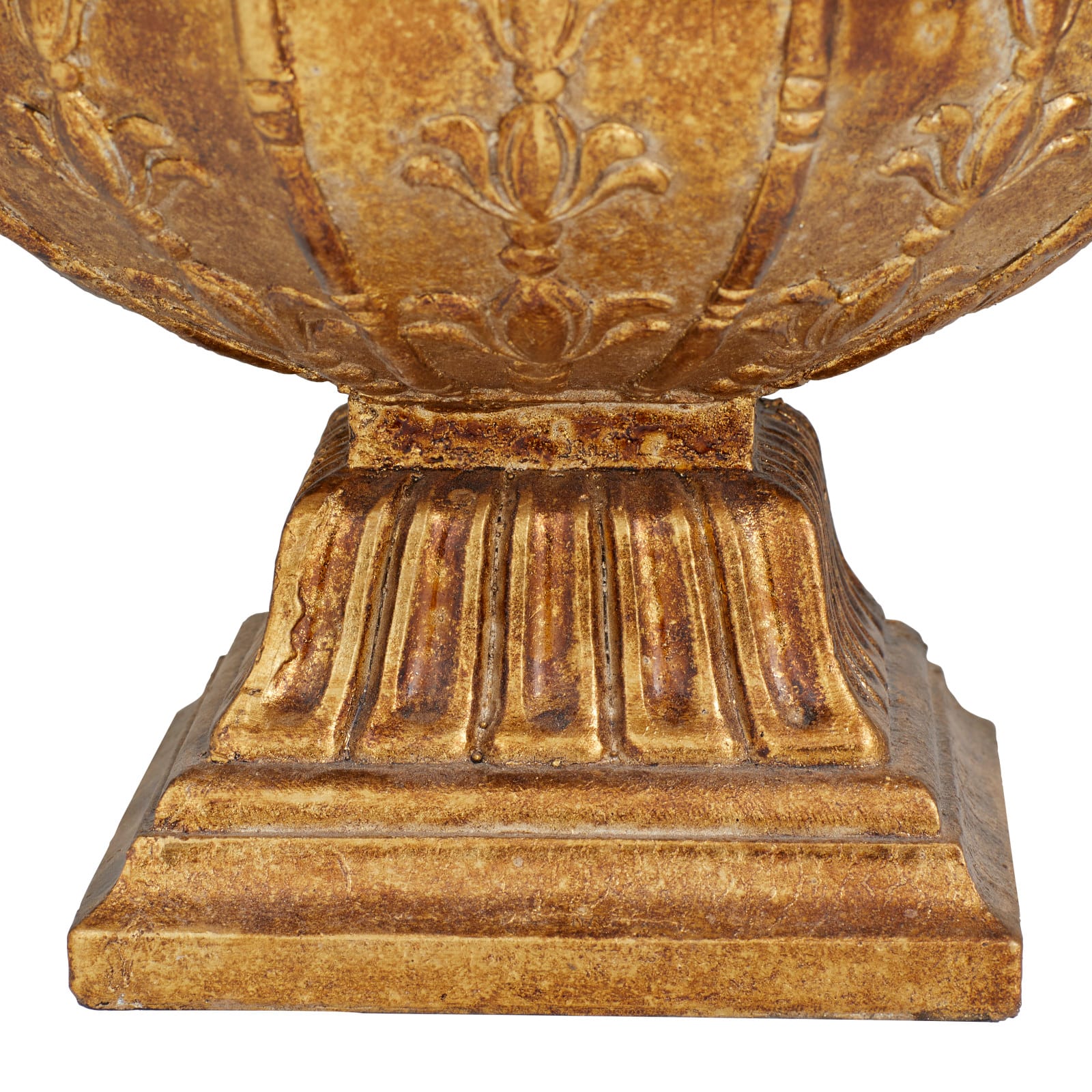 Gold Polystone Traditional Decorative Bowl, 9" x 11" x 11"