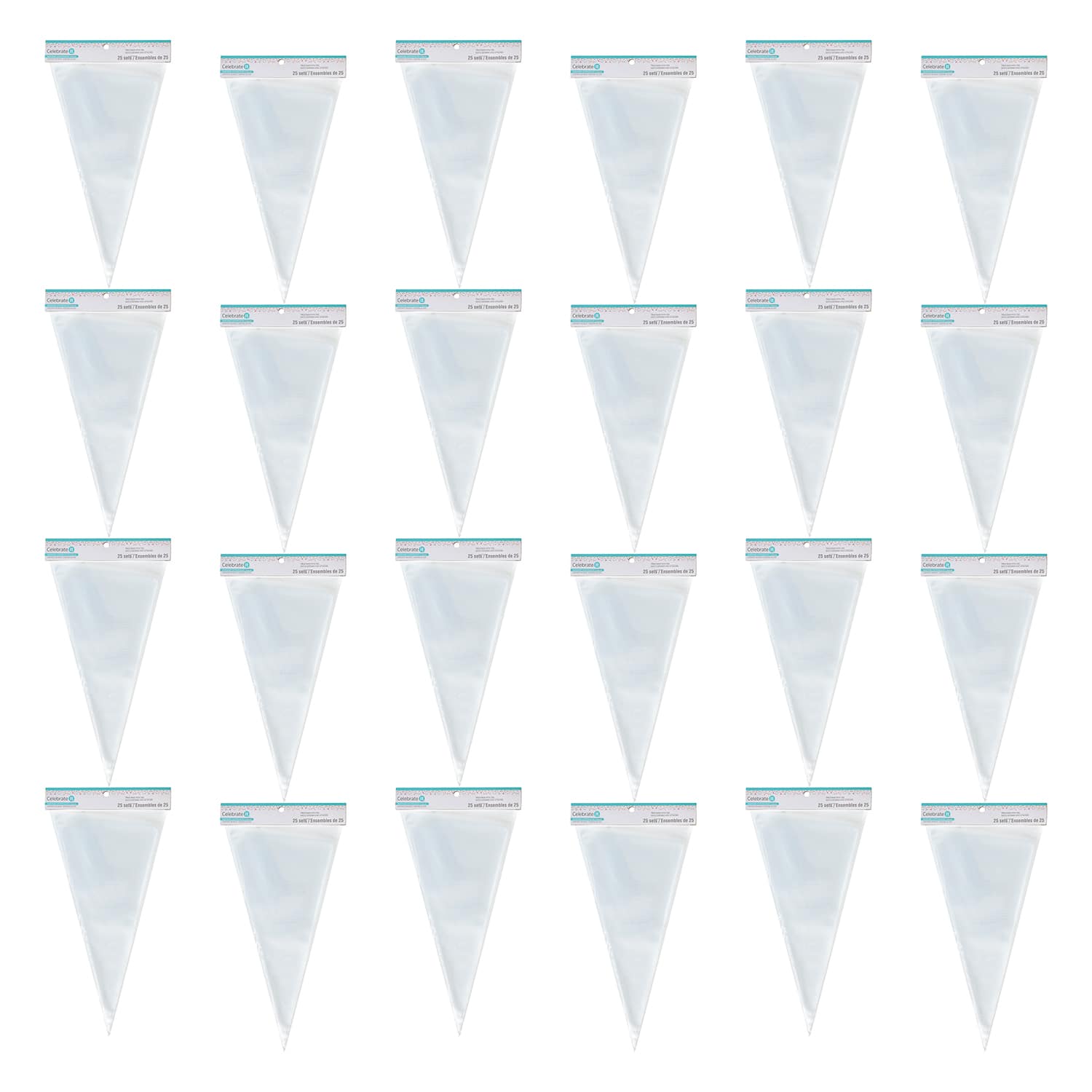 24 Packs: 25 ct. (600 total) Cone Treat Bags by Celebrate It®