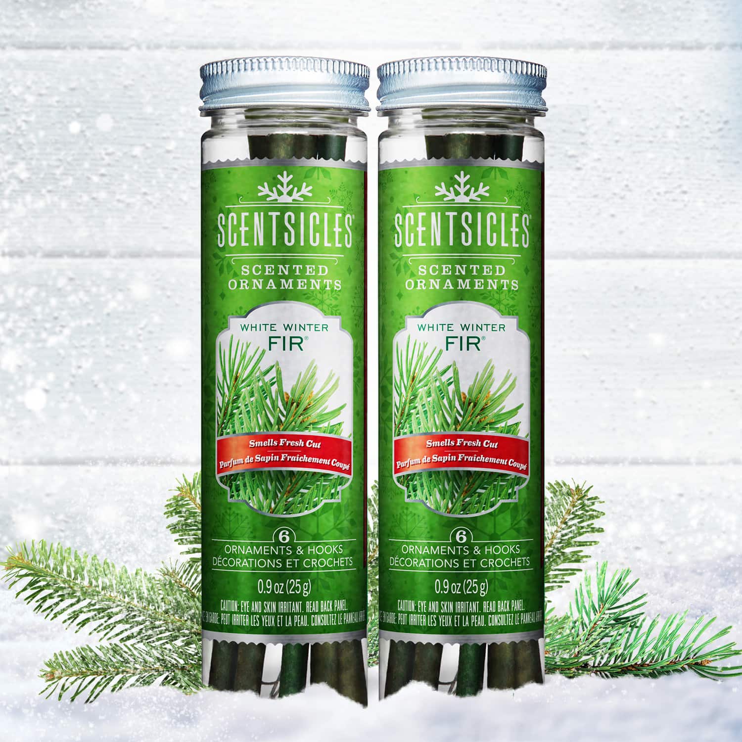 Scentsicles White Winter Fir Scented Paper Stick Ornaments, 12ct.