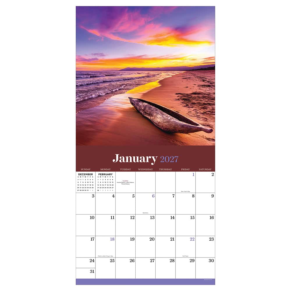 2027 Sunsets Wall Calendar