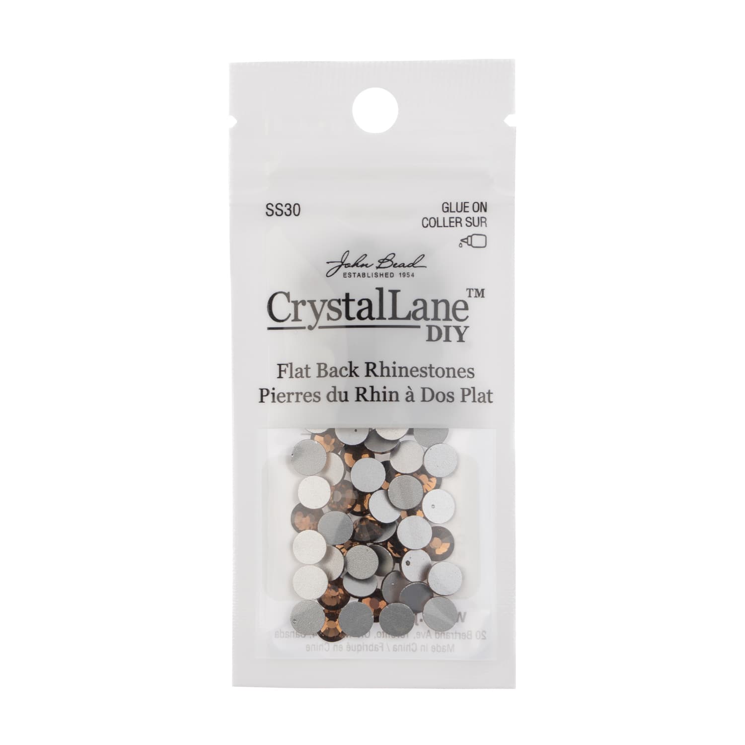 John Bead Crystal Lane SS30 Glass Round Flatback Rhinestones, 72ct.