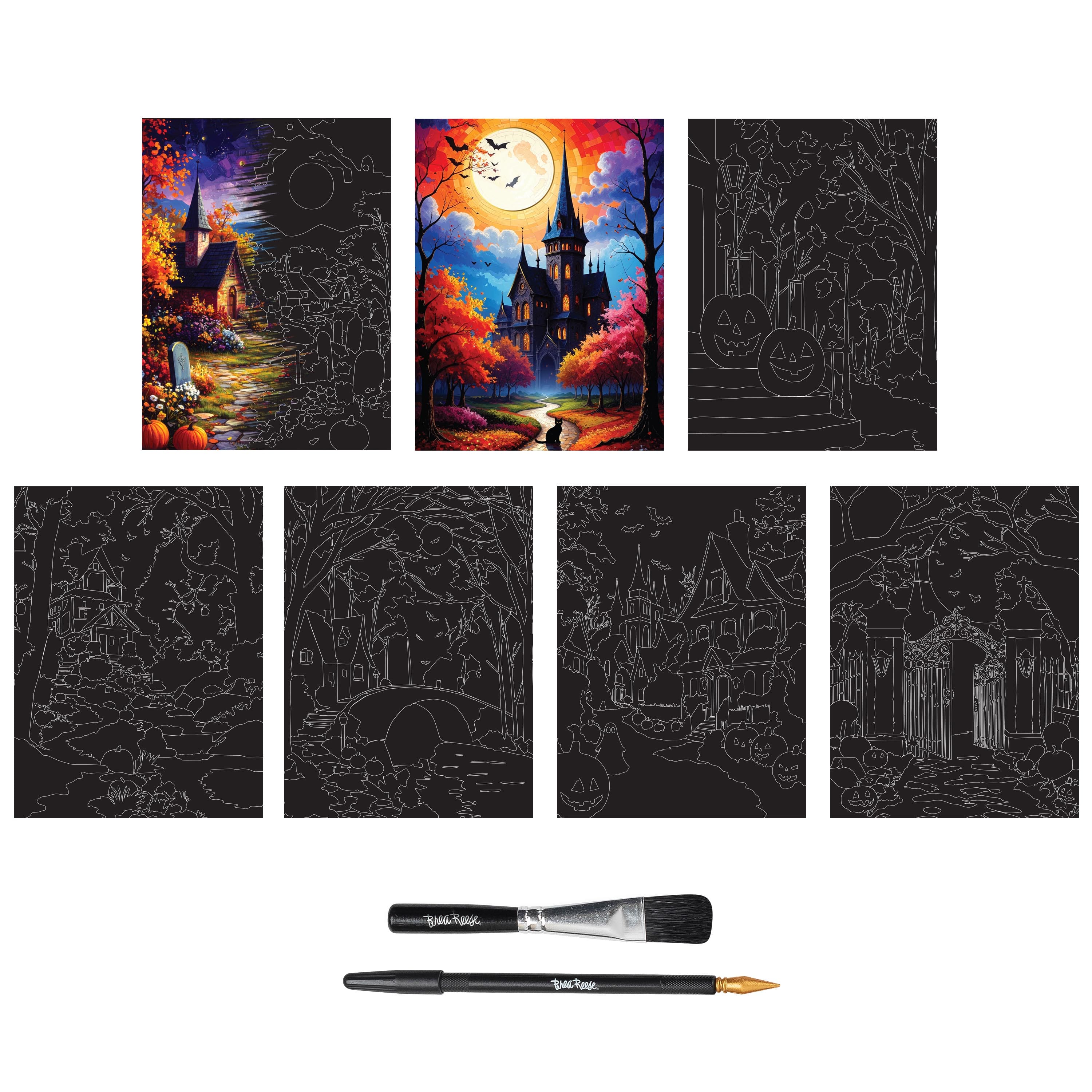 Brea Reese® 6" x 8" Bright Country Halloween Scratch Art Paper Pad