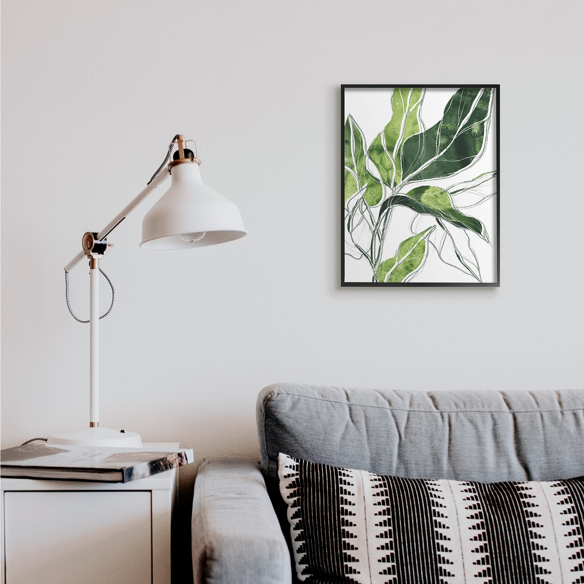 Stupell Industries Expressive Palm Linework Wall Art in Frame