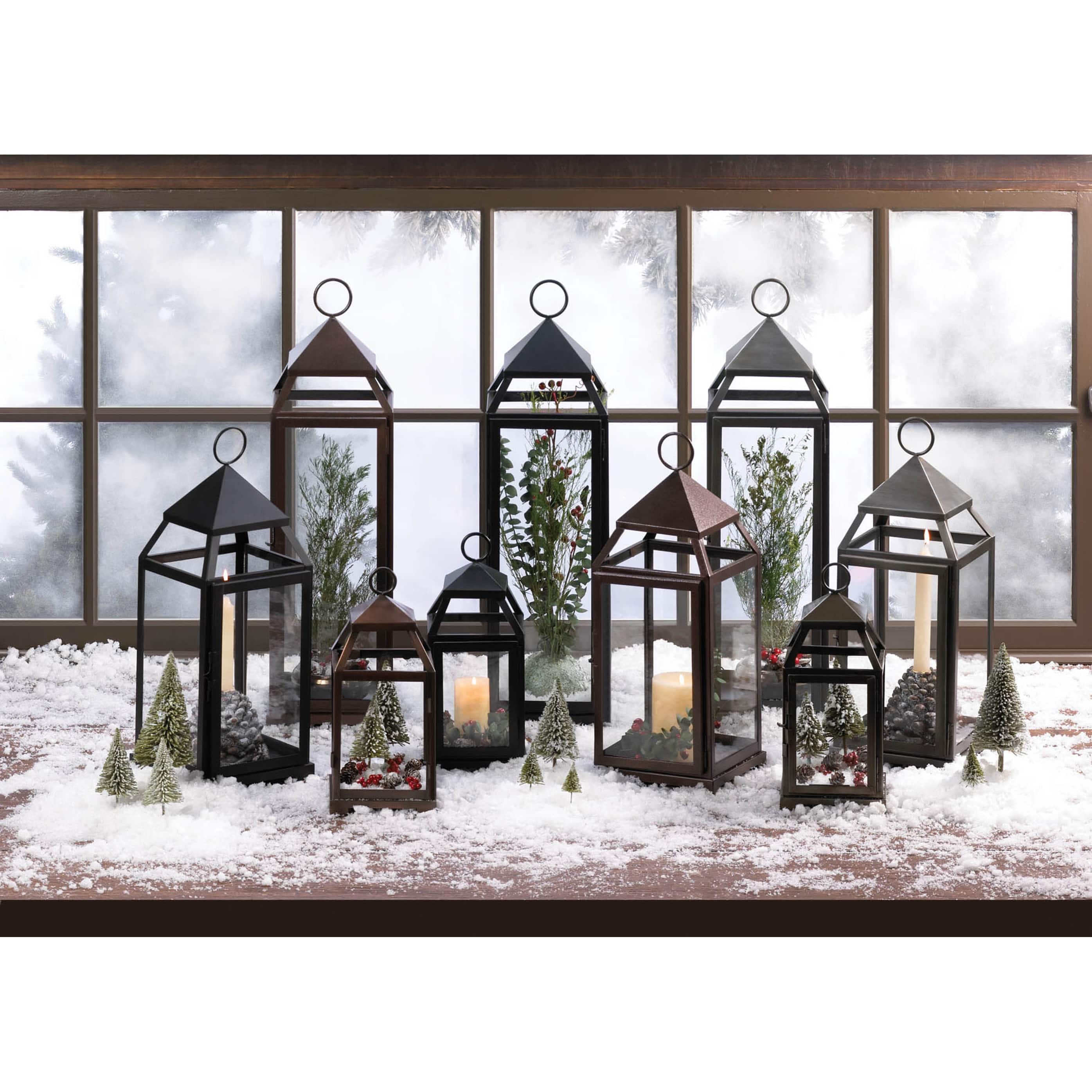 18'' Bronze Contemporary Lantern