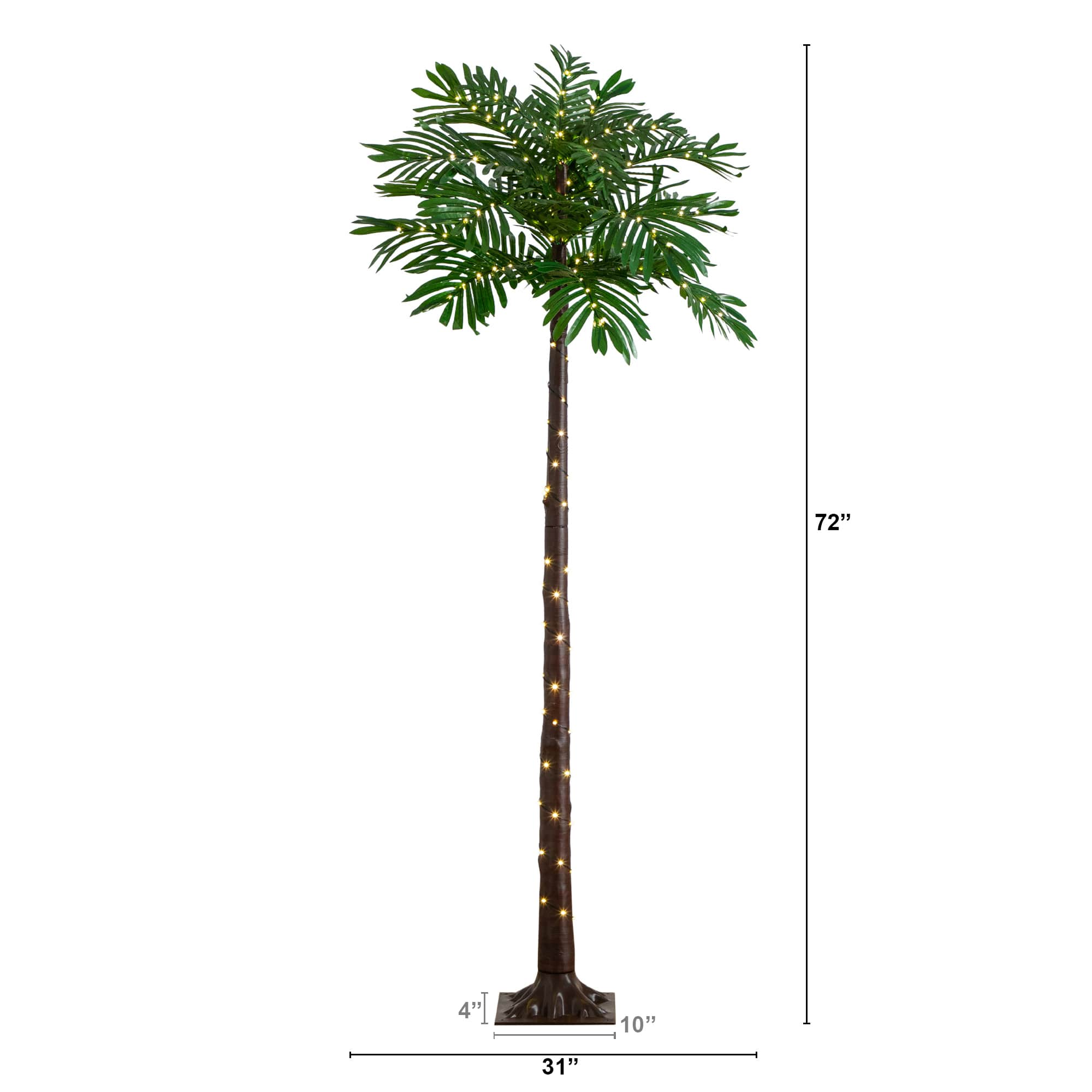 6ft. Pre-Lit UV Resistant Artificial Palm Tree with Warm White LED Lights