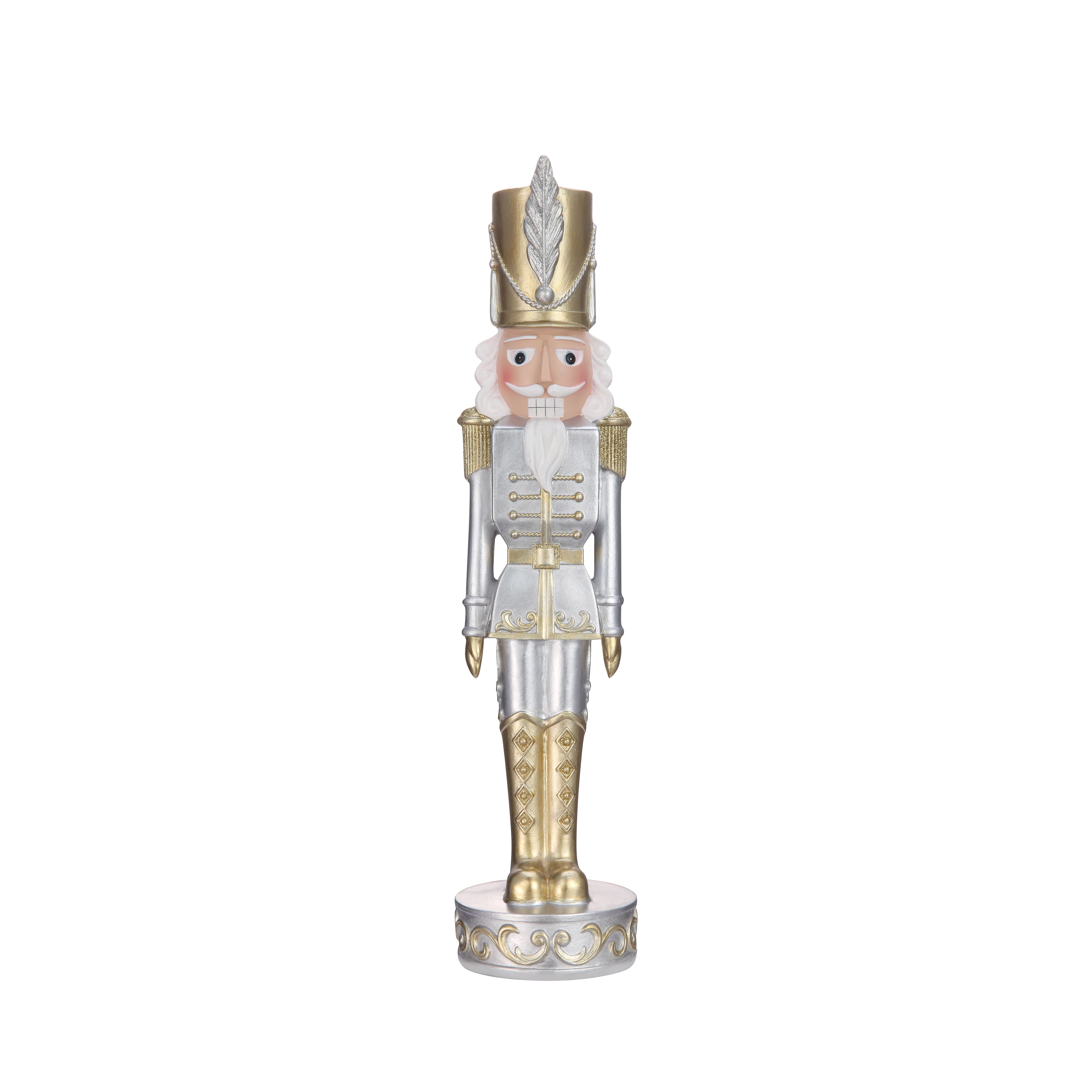 Haute Decor 12.5" Gold & Silver Tabletop Christmas Nutcracker Soldier