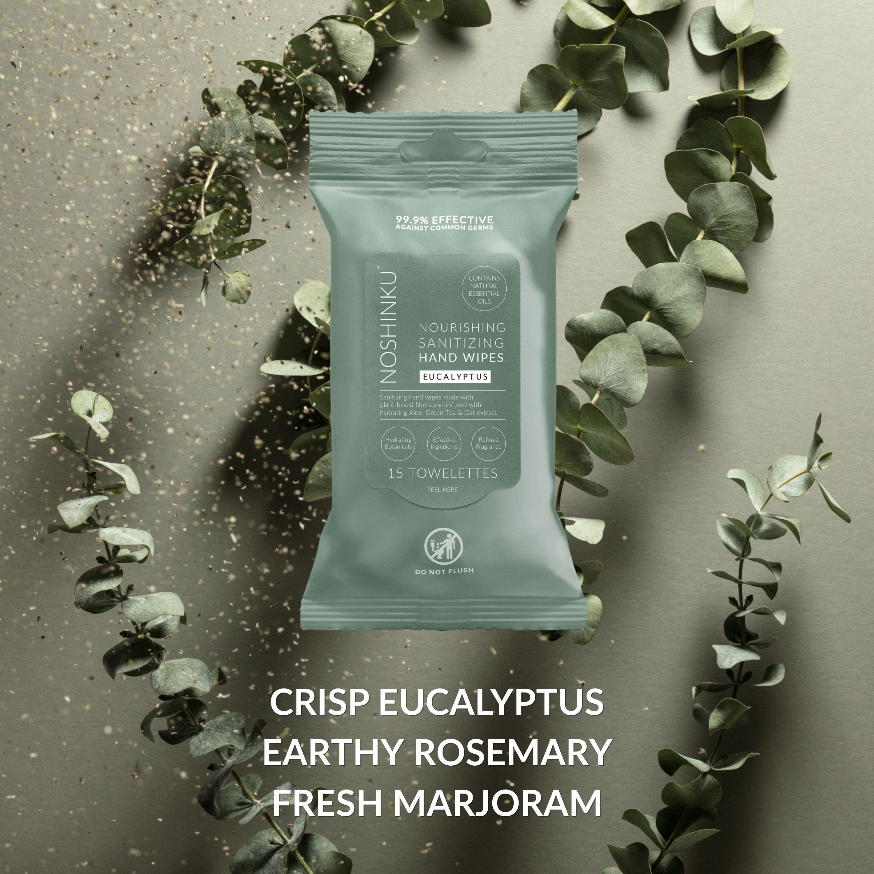Noshinku Eucalyptus Nourishing Hand Sanitizing Wipes