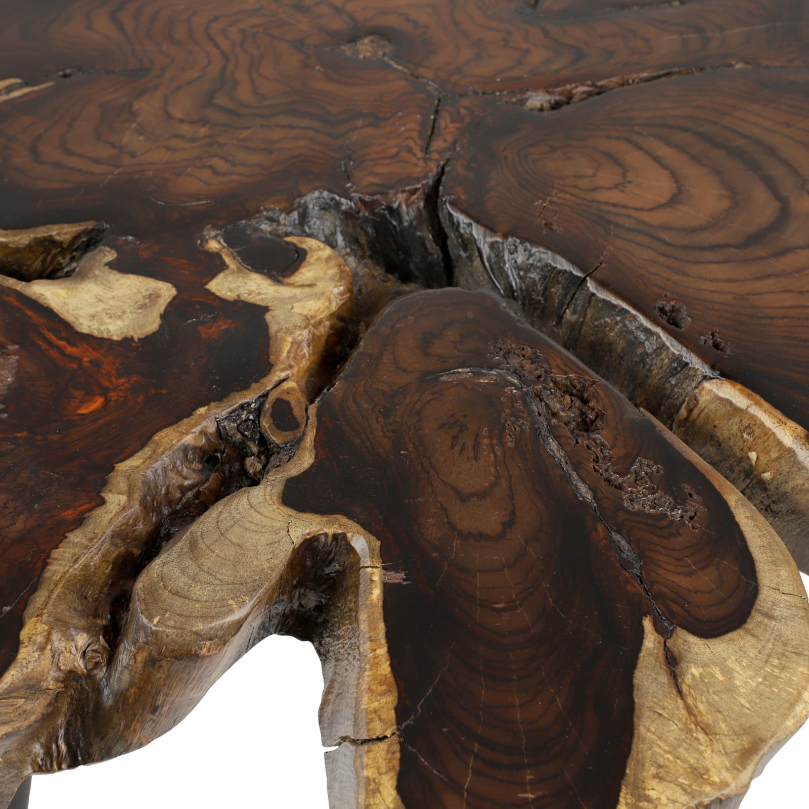 47" Brown Metal Contemporary Coffee Table