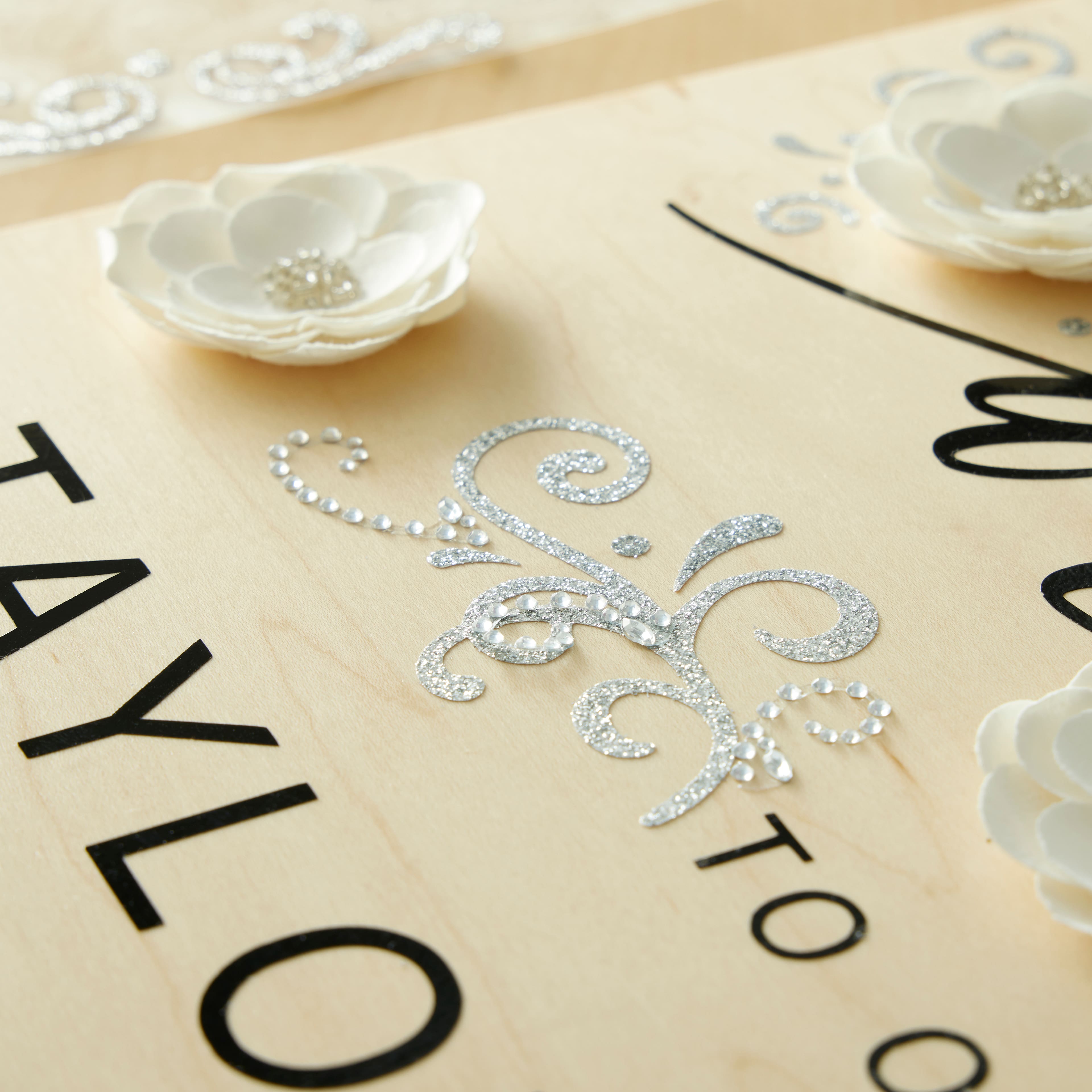 12 Pack: Silver Glitter Swirl Stickers by Recollections™