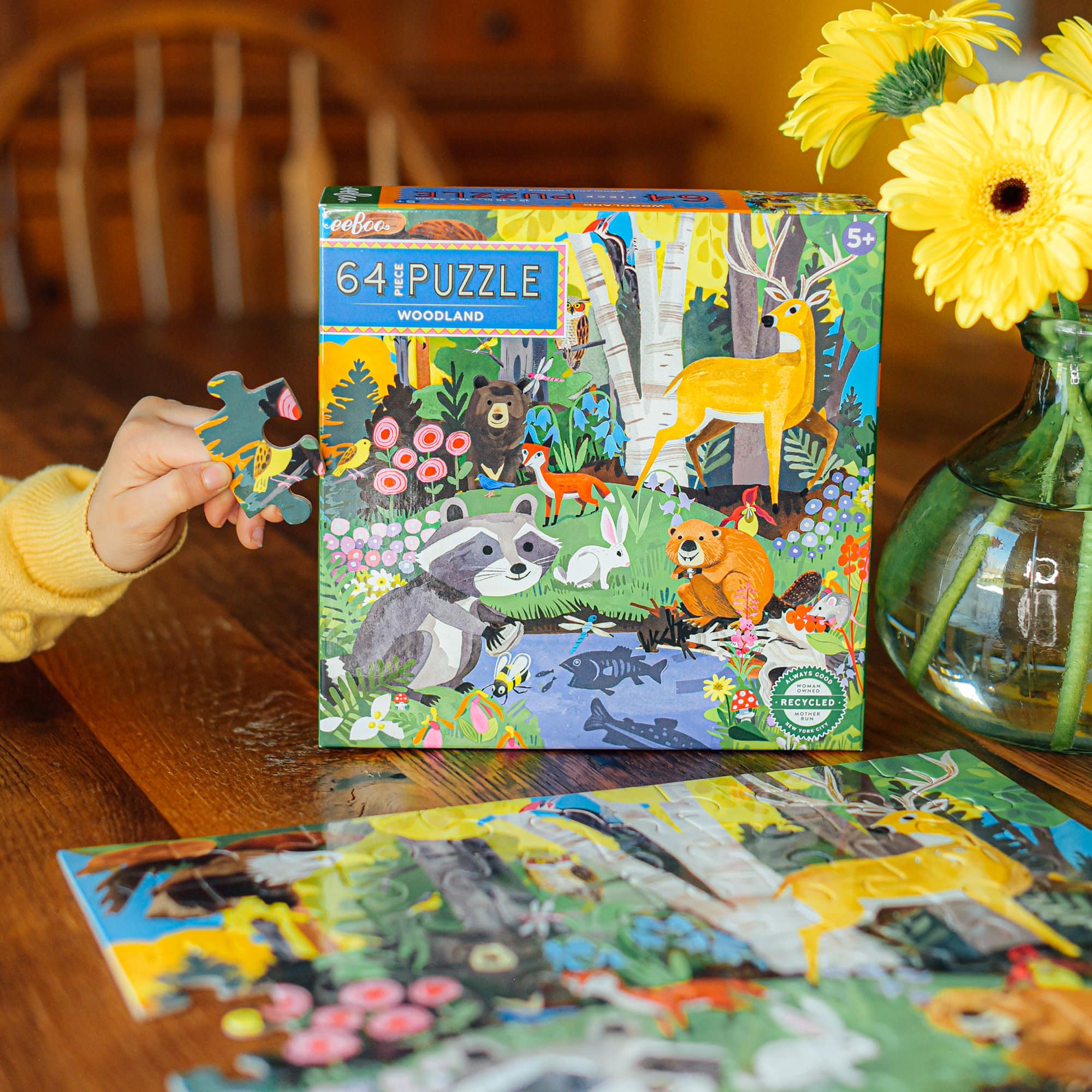 eeBoo Woodland 64 Piece Jigsaw Puzzle