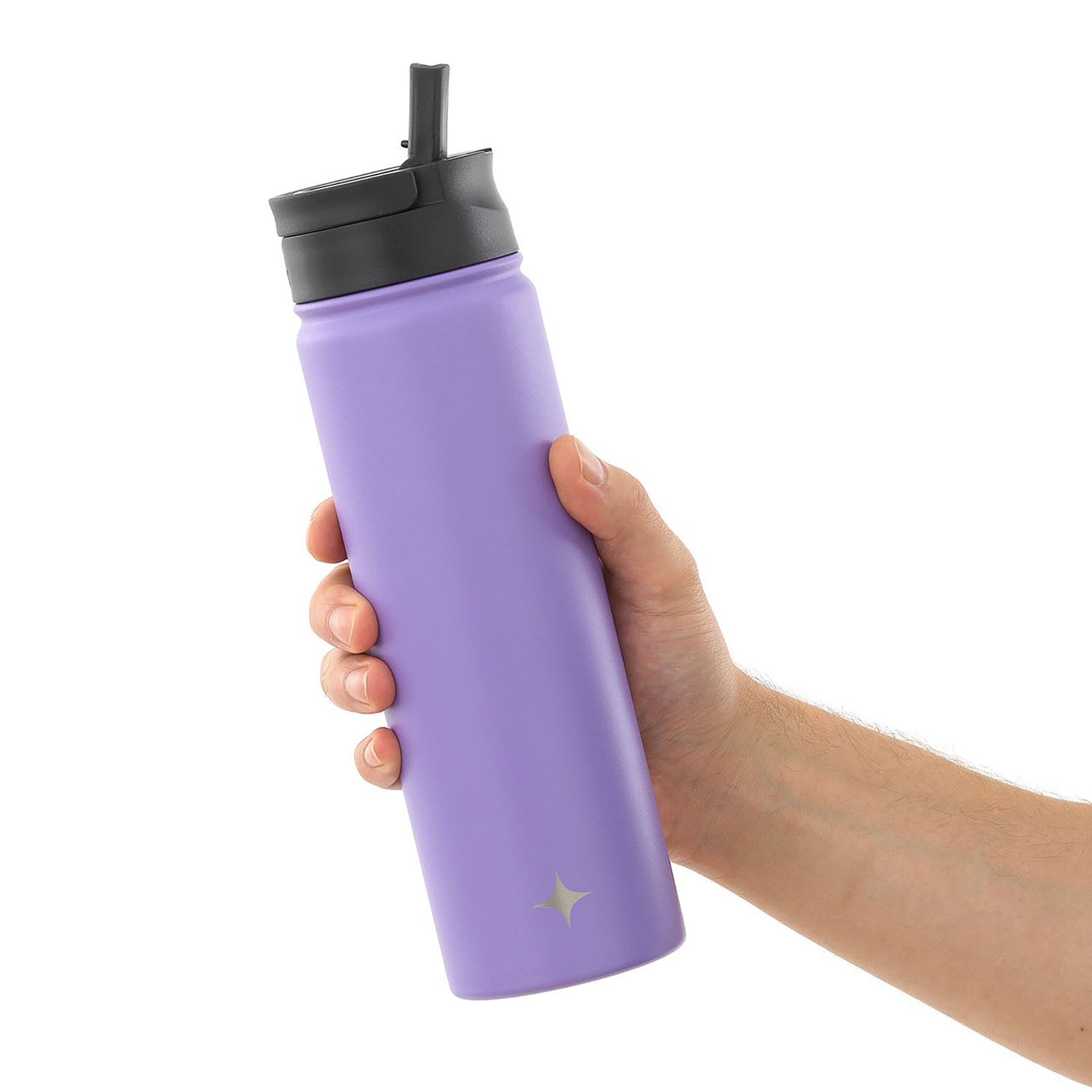 JoyJolt® 22oz. Triple Insulated Water Bottle with Flip Lid & Sport Straw Lid