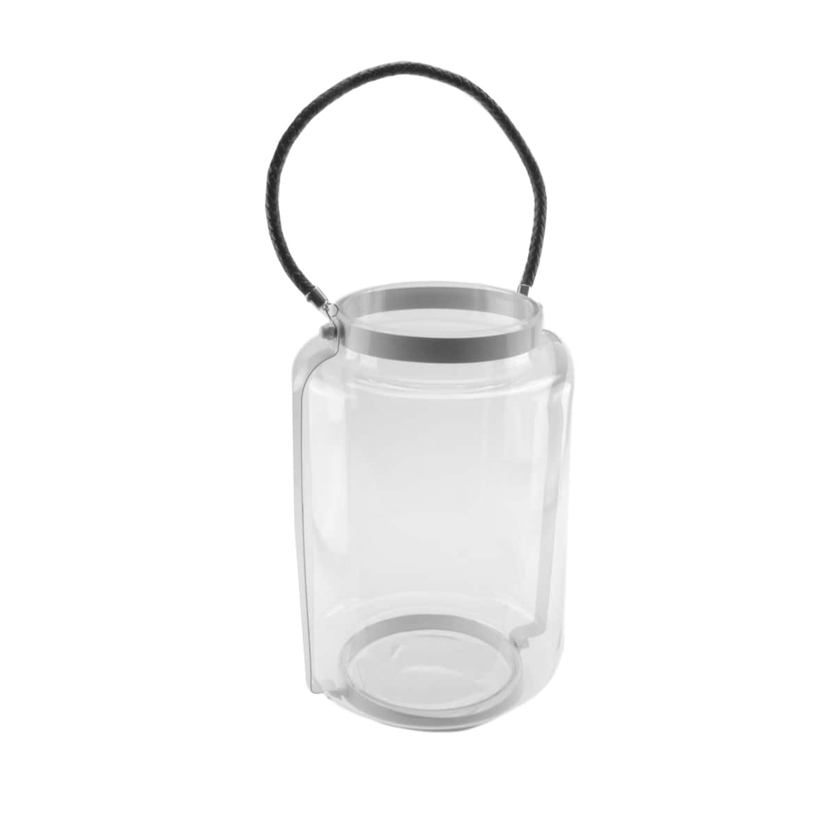 18" White Framed Glass Pillar Candle Holder Lantern