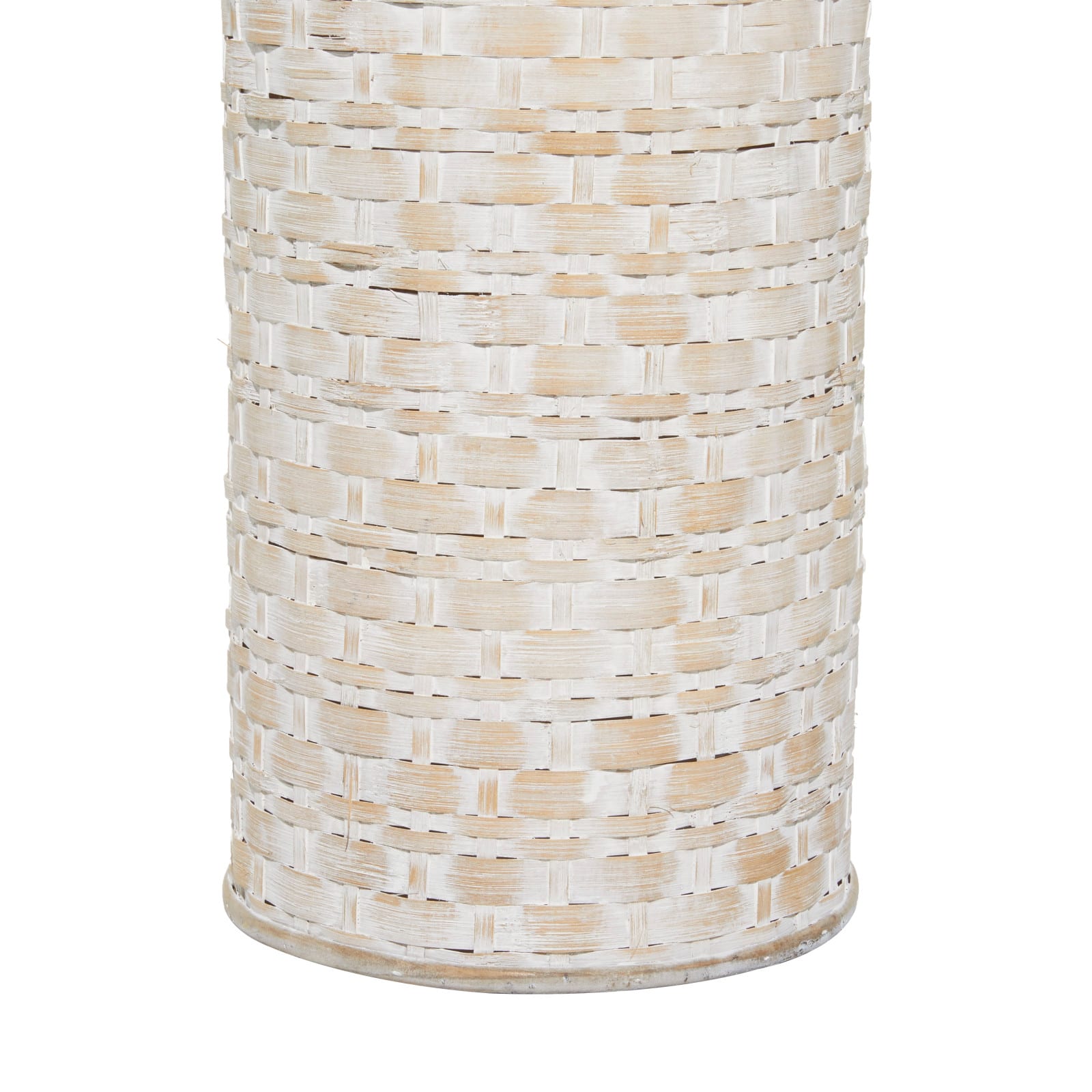 White Bamboo Tall Woven Floor Vase 8" x 8" x 22"
