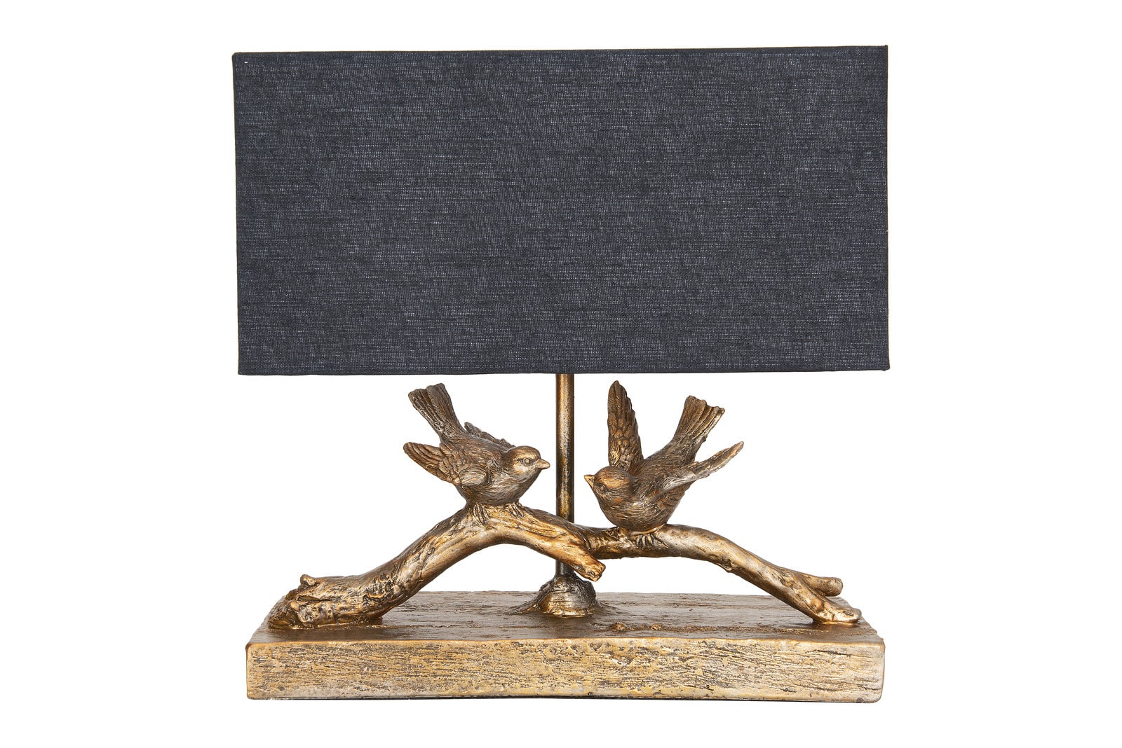 Hello Honey® 12.2" Birds on Branch Table Lamp with Rectangle Flax Shade