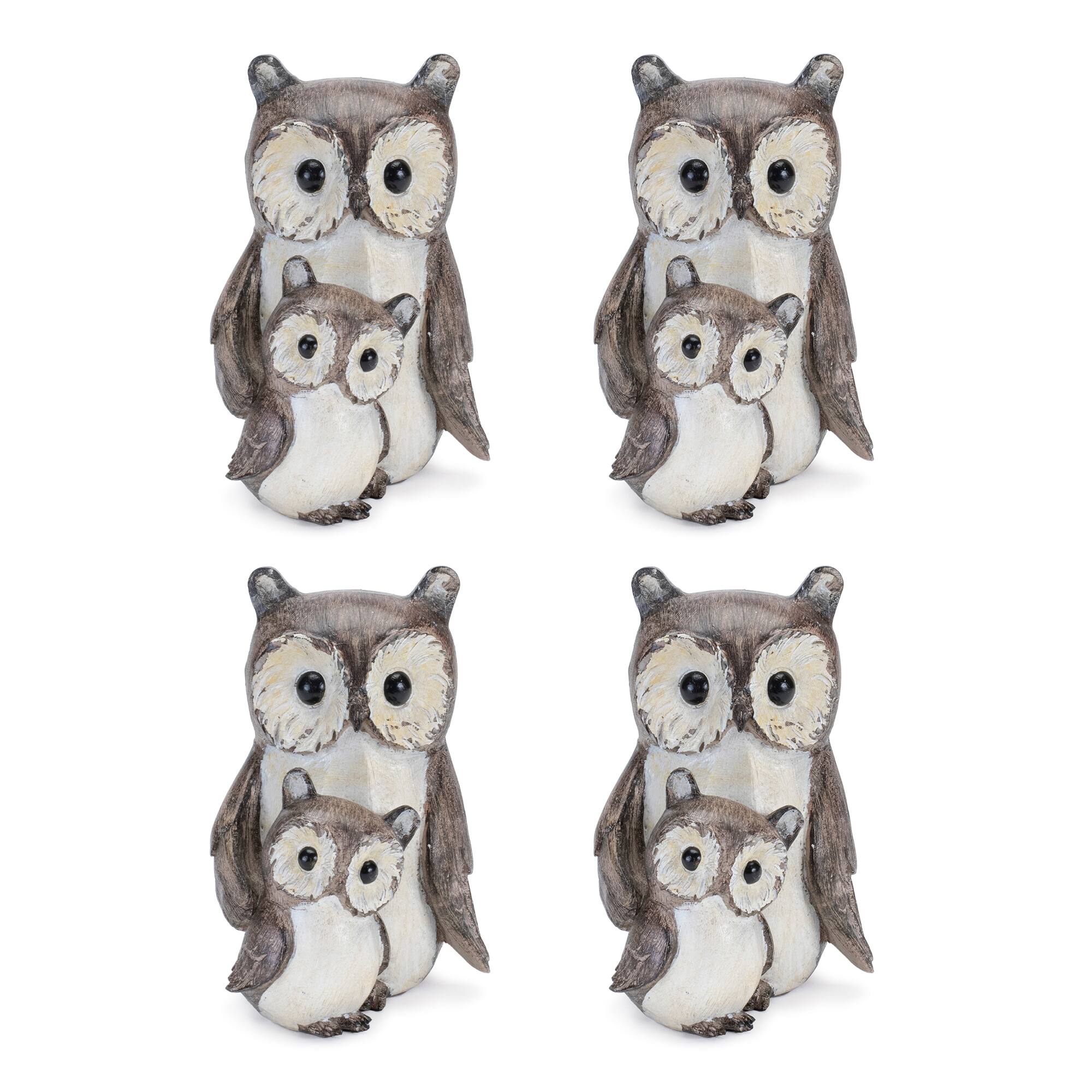 5" Woodland Owl with Baby Figurines, 4ct.