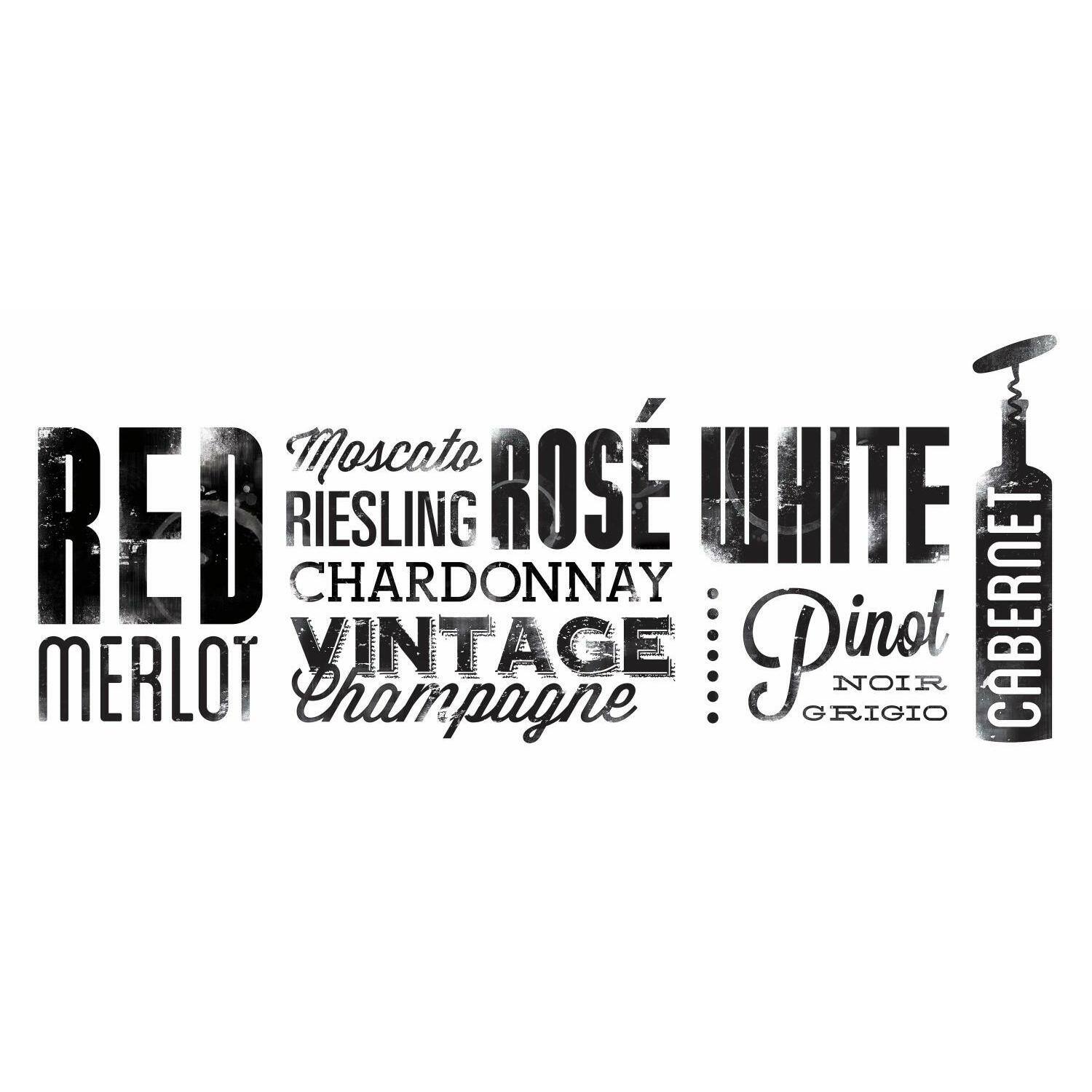 RoomMates Wine Lovers Peel & Stick Wall Decals