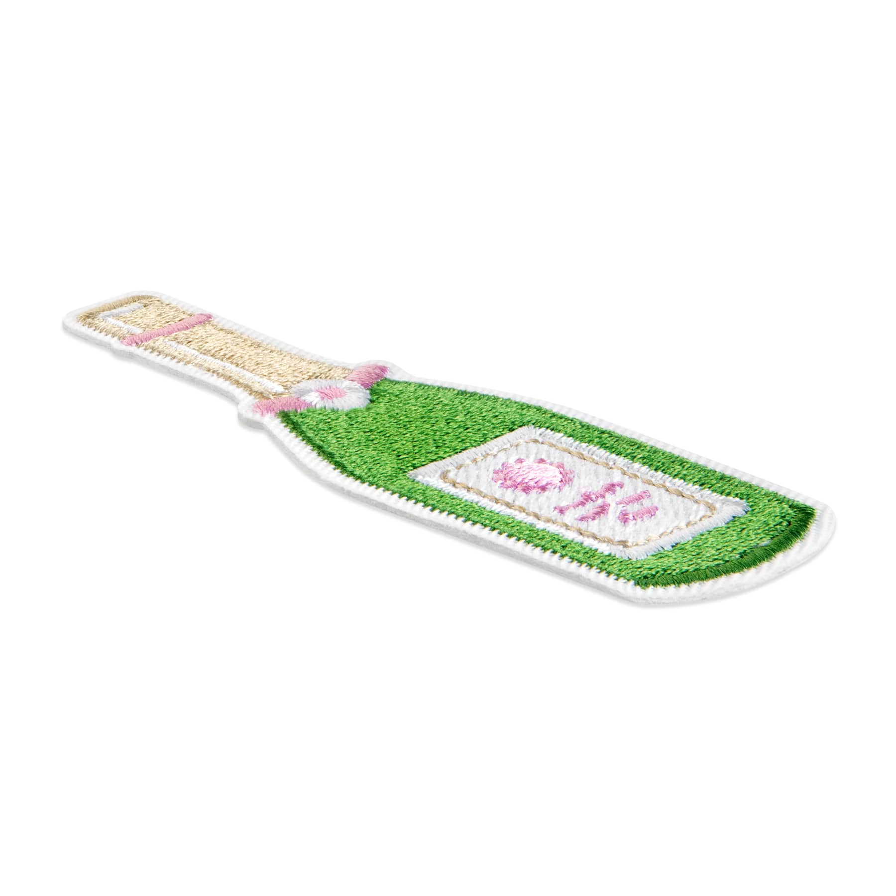 Champagne Bottle Embroidered Iron-On & Adhesive Patch by Make Market®