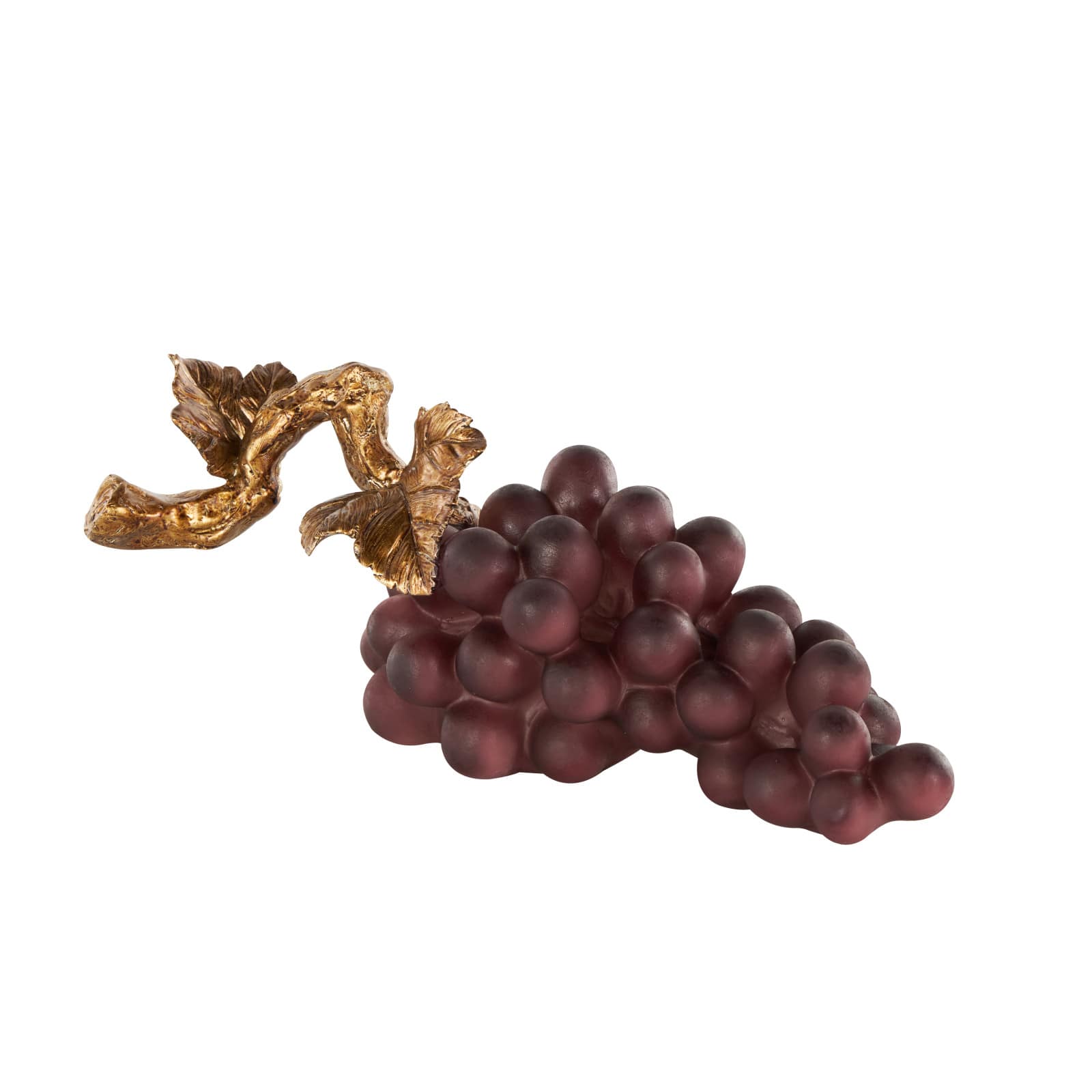 14.25" Purple with Gold Stem Grape Decorative Polystone Sculpture