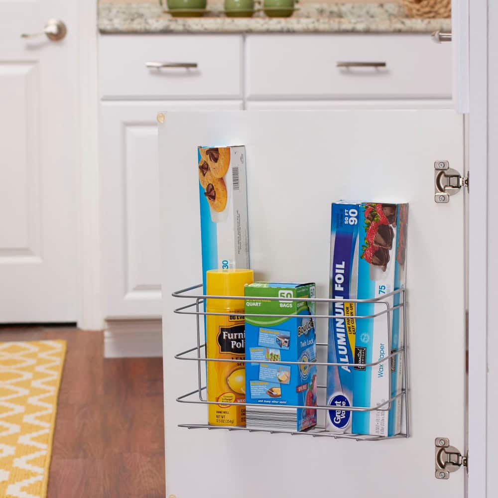 Household Essentials 8.5" Silver Kitchen Wrap Organizer for Cabinet Door