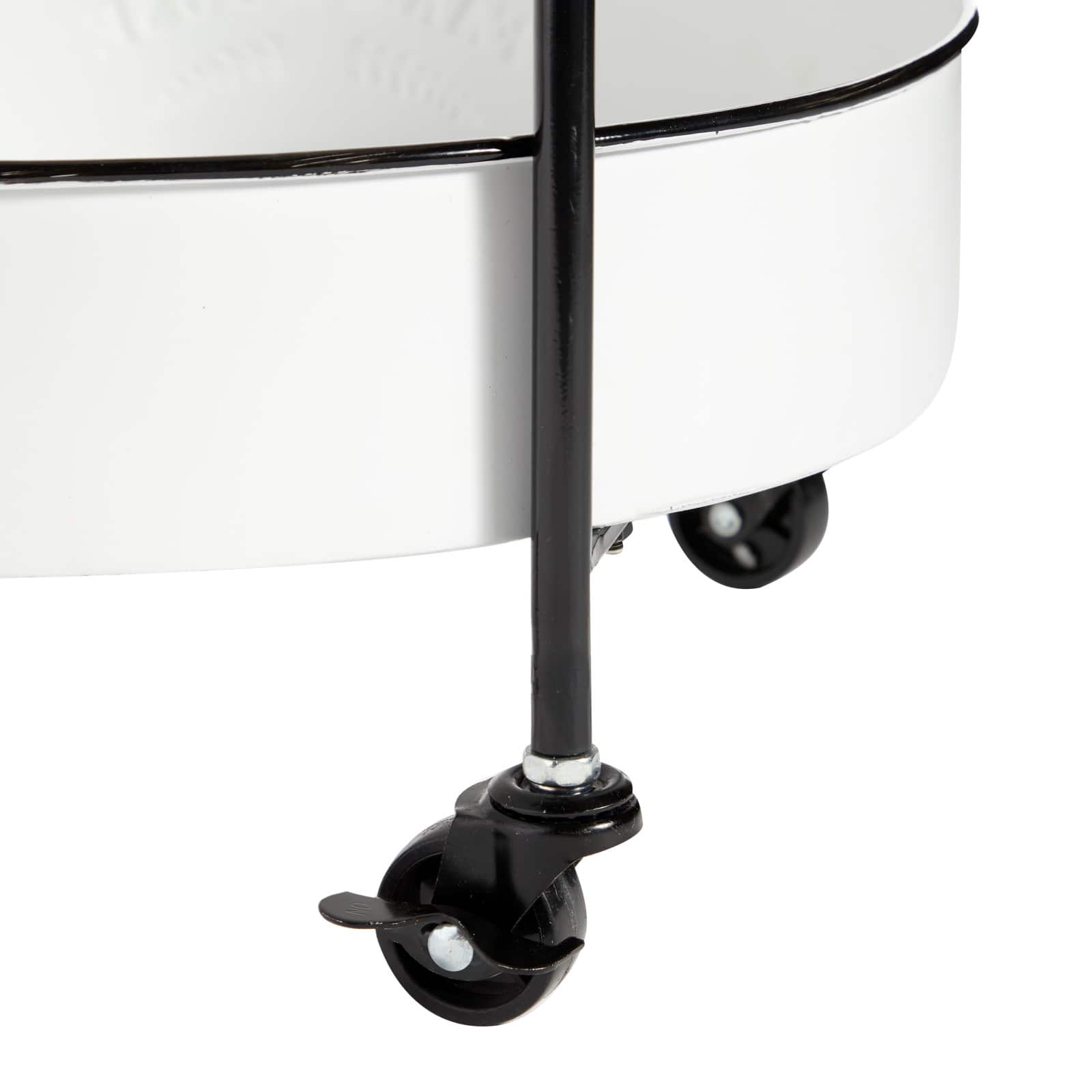 White Farmhouse Metal Storage Cart