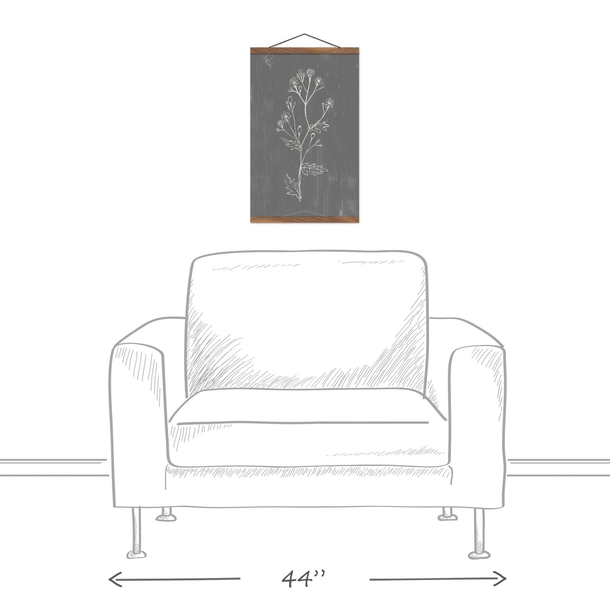 Distressed Botanical Teak Hanging Canvas