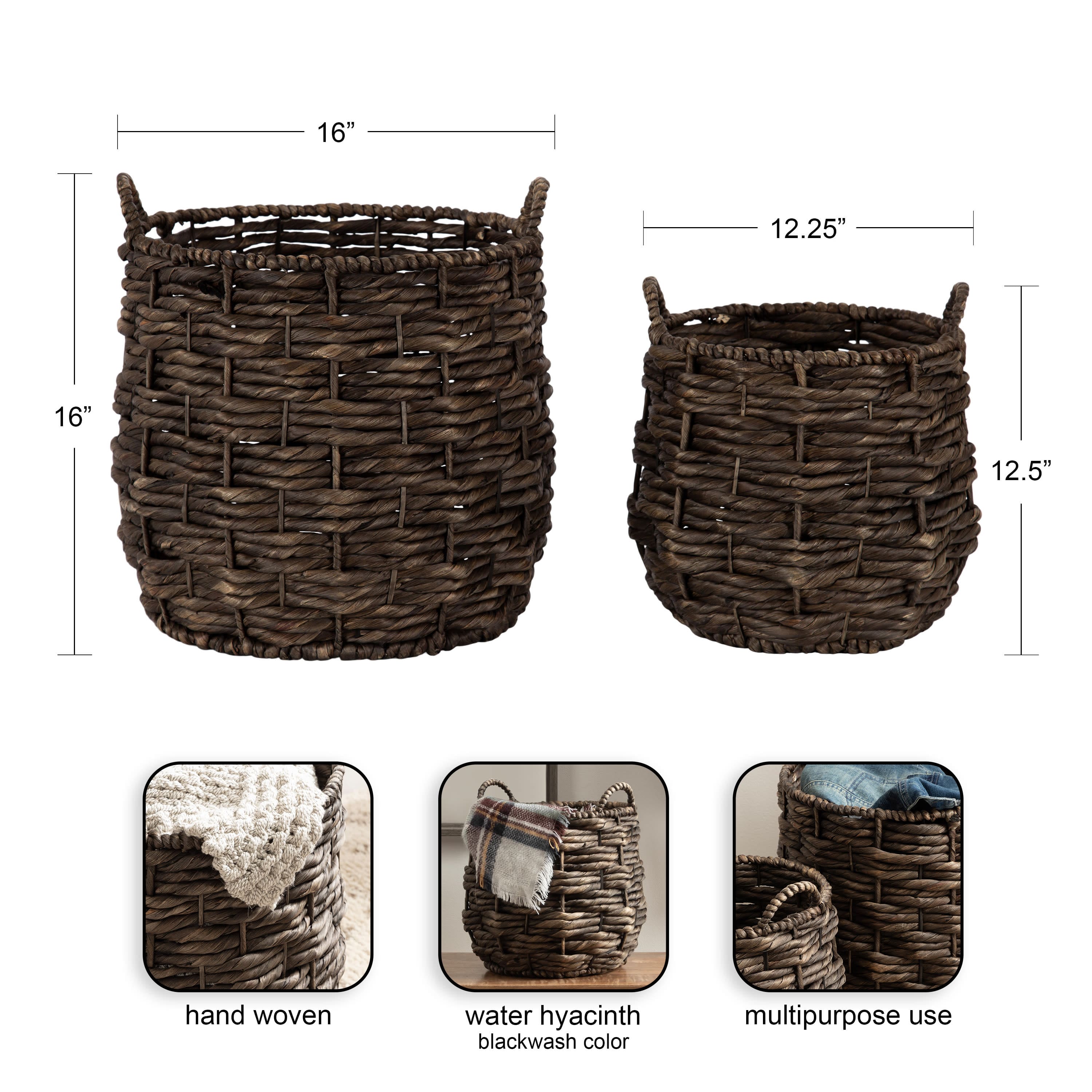 Kate and Laurel Livia Round Woven Basket Set