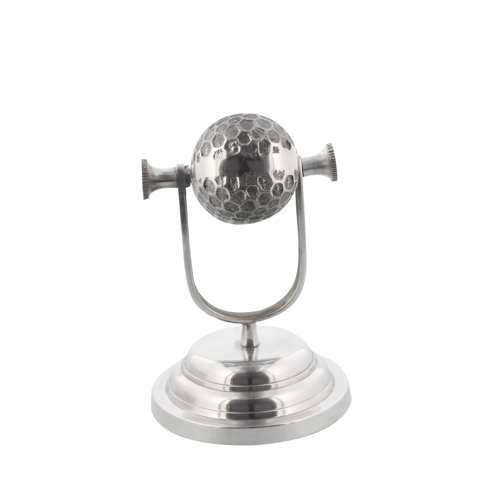 Silver Aluminum Traditional Sculpture, Microphone 9" x 9" x 6"