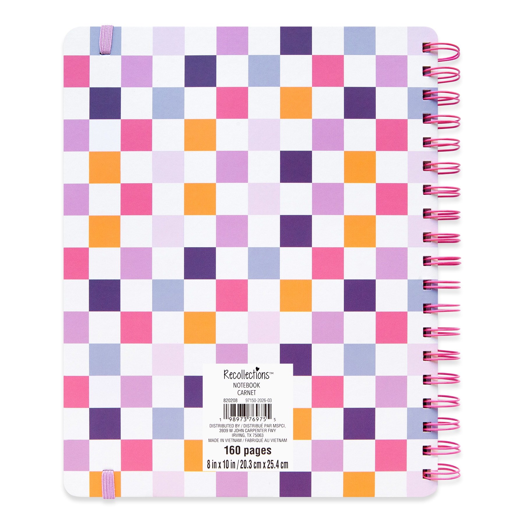 8" x 10" Purple Check Spiral Lined Notebook by Recollections™