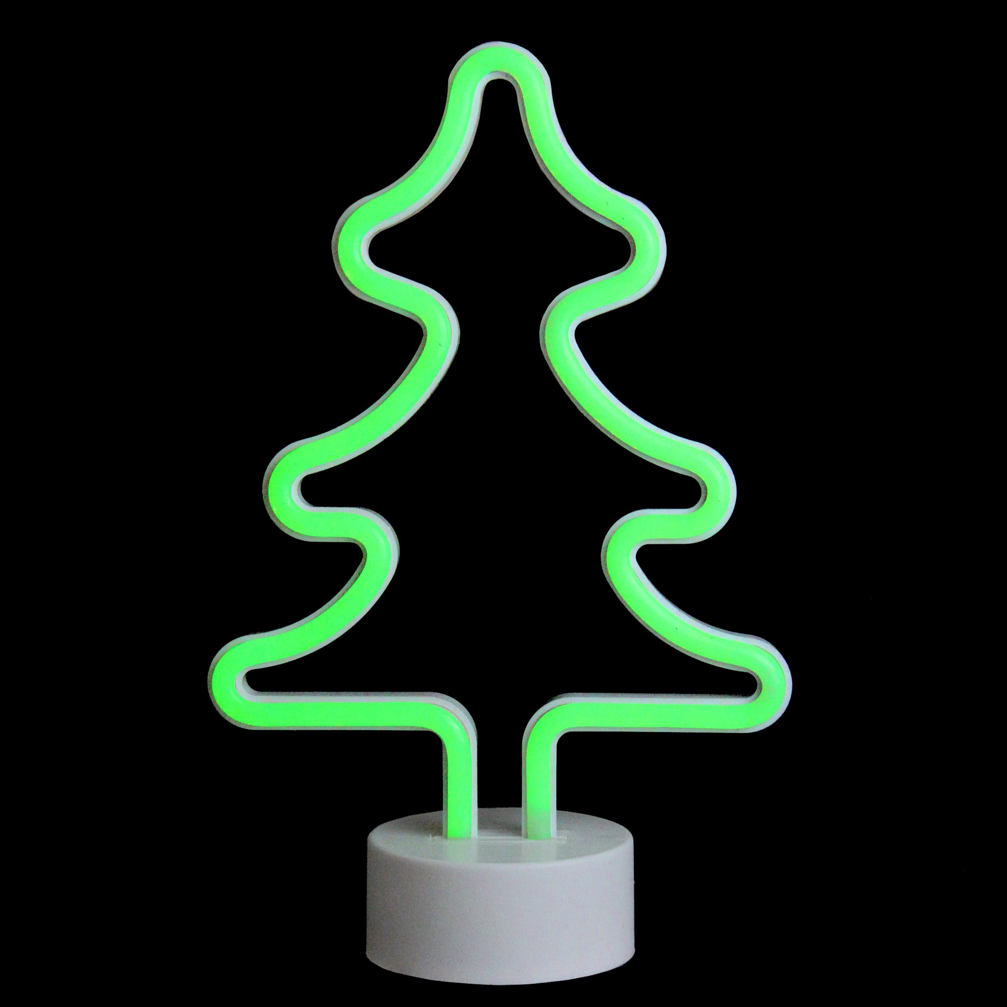 11'' Green LED Neon-Style Christmas Tree Tabletop Sign